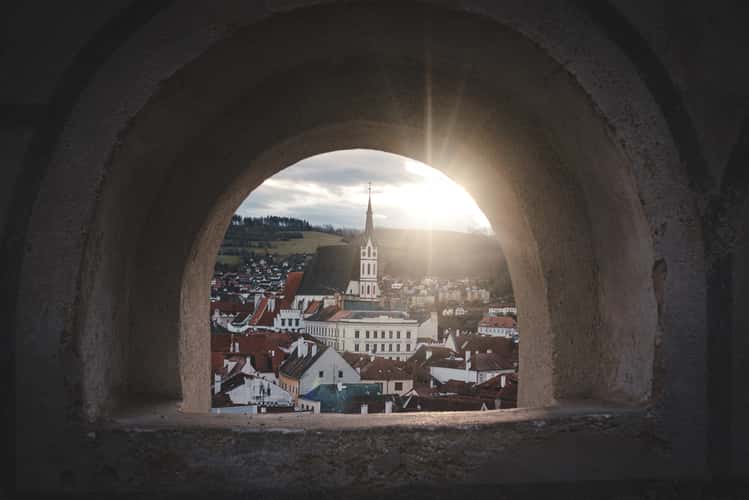 View from State Castle and Chateau Český Krumlov