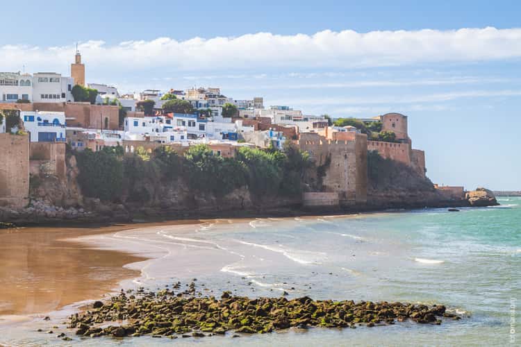 View to Rabat medina from Plage du Bouregreg