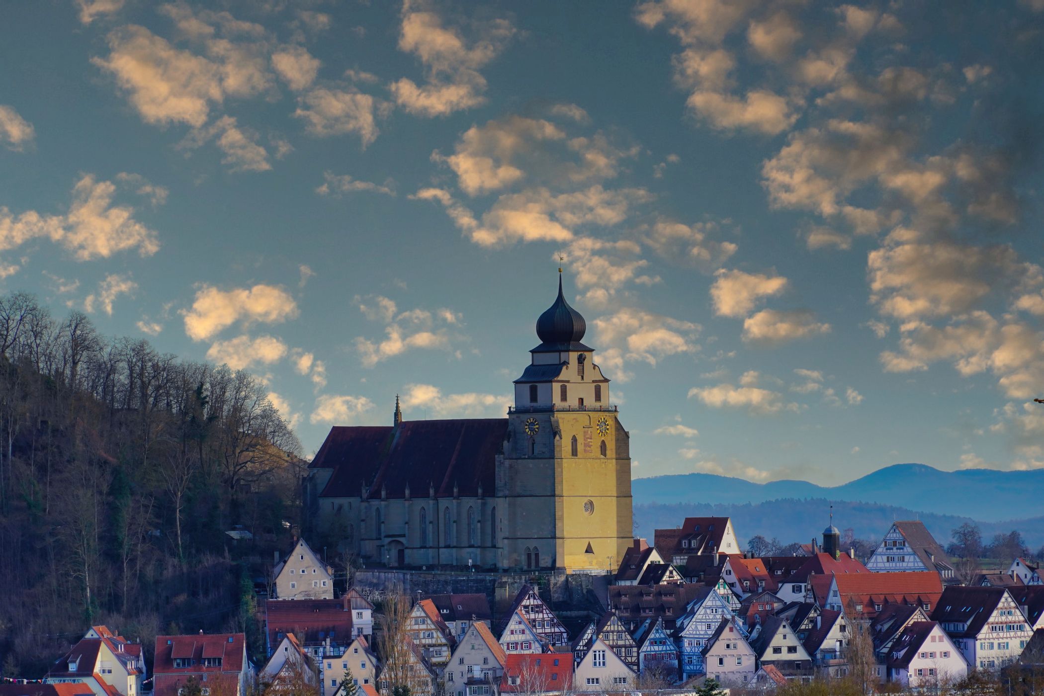 Blick auf Herrenberg von Hbg-Affstätt, Germany