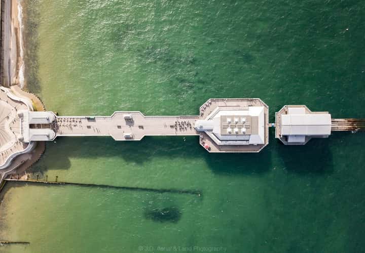 Cromer Pier by air.