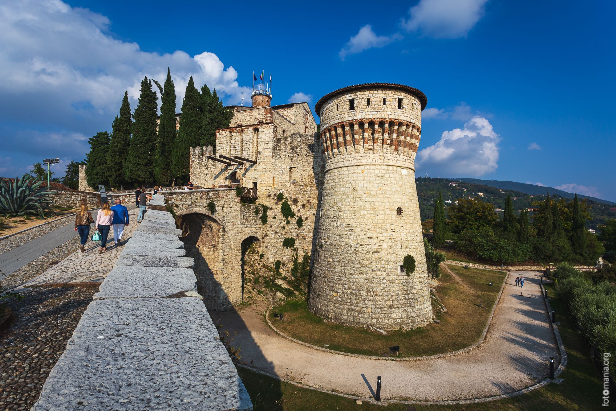 Entrance to Castello di Brescia, Italy