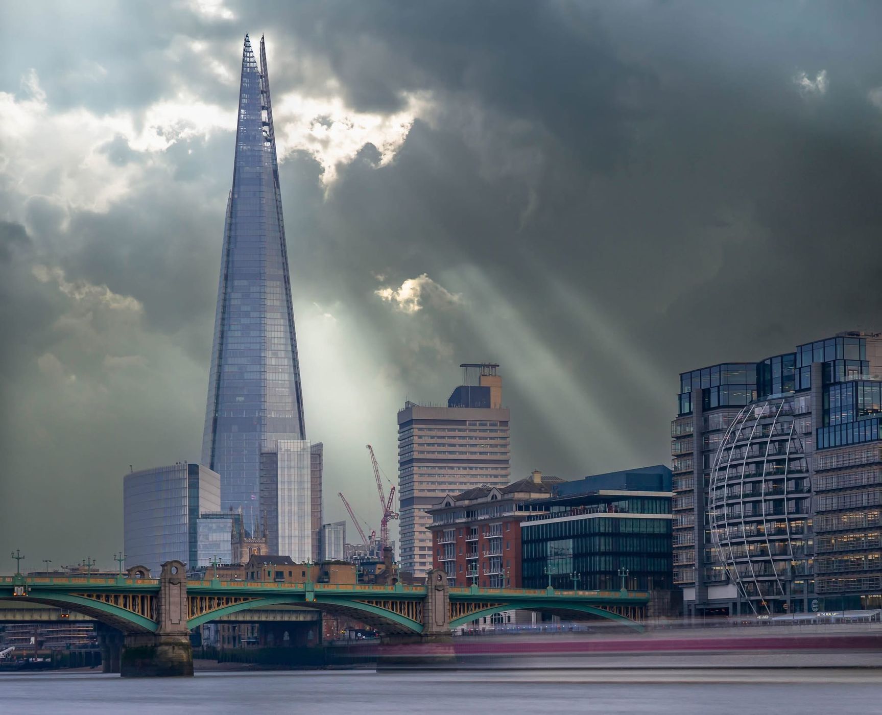 Illuminated Thames View with the Shard, United Kingdom