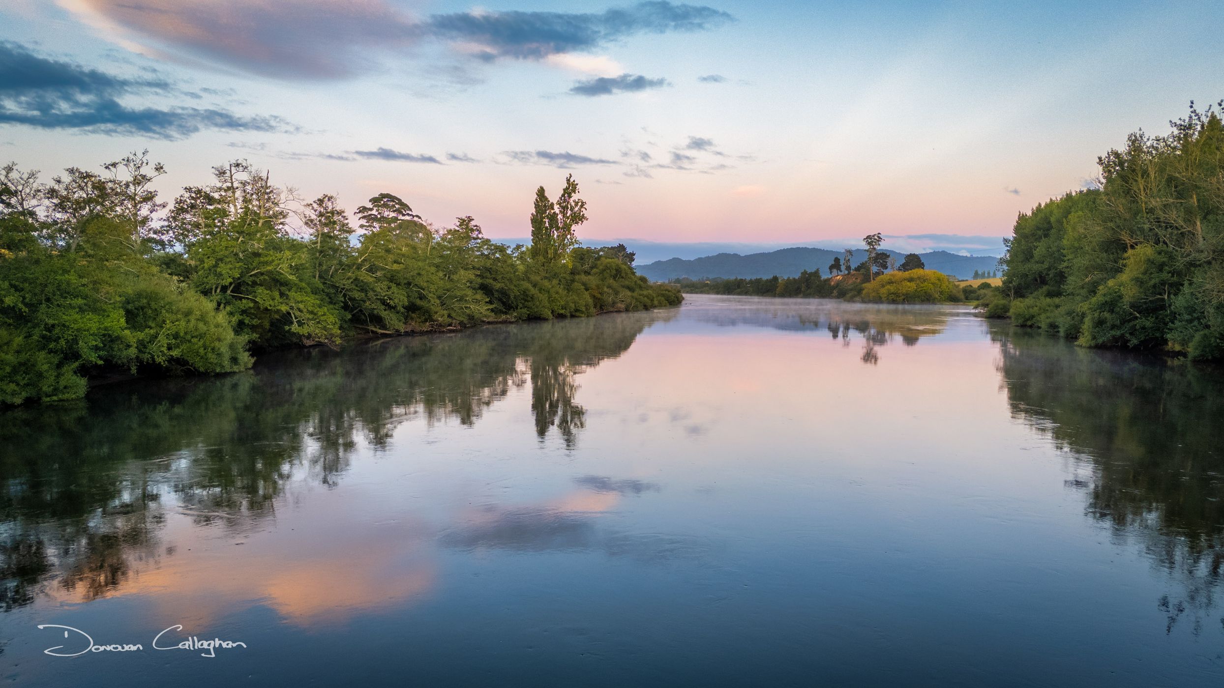 Looking West from the Horotiu Bridge, Waikato, Hamilton, New Zealand