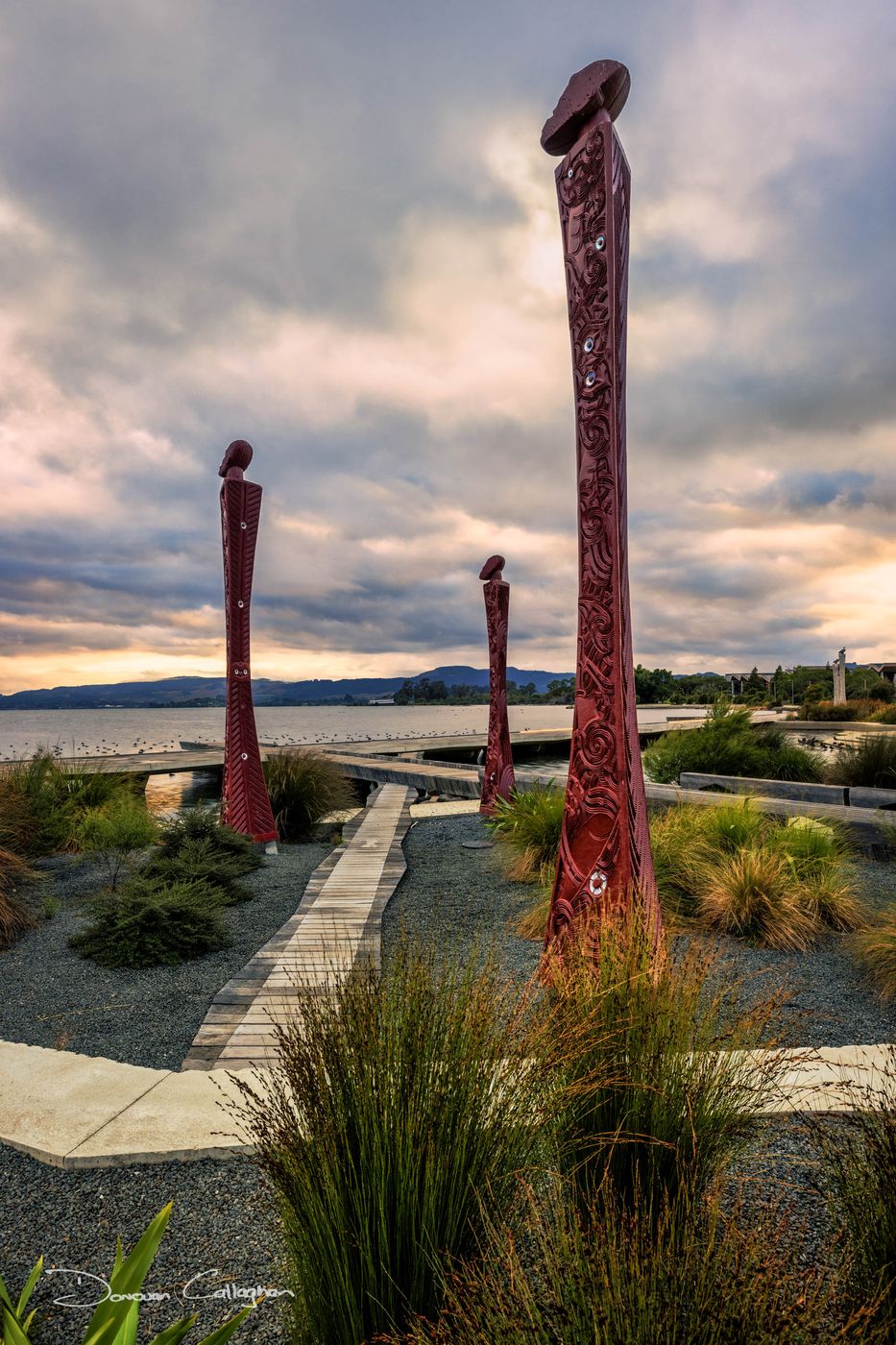 ngā tumu me te toka māpuna Lake Rotorua., New Zealand