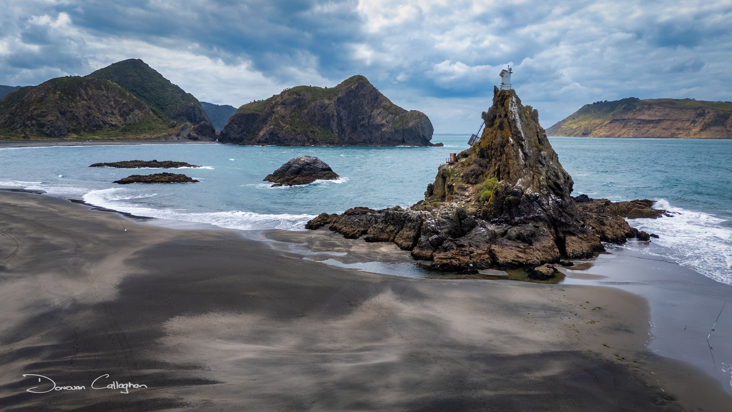 Nine pin rock, Whatipu, North Island, New Zealand