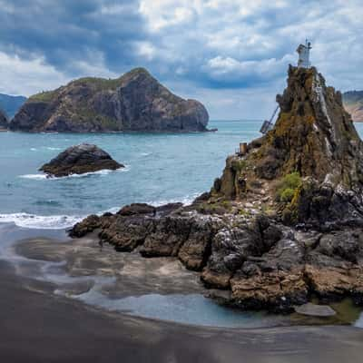 Nine pin rock, Whatipu, North Island., New Zealand