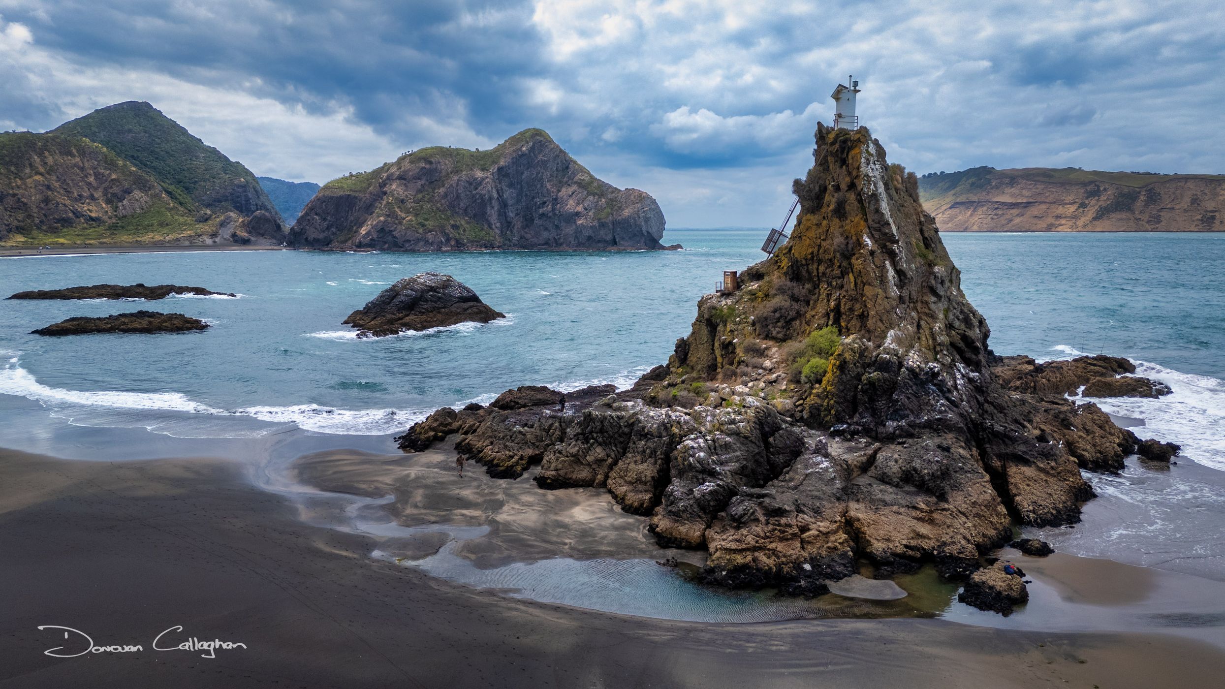 Nine pin rock, Whatipu, North Island, New Zealand
