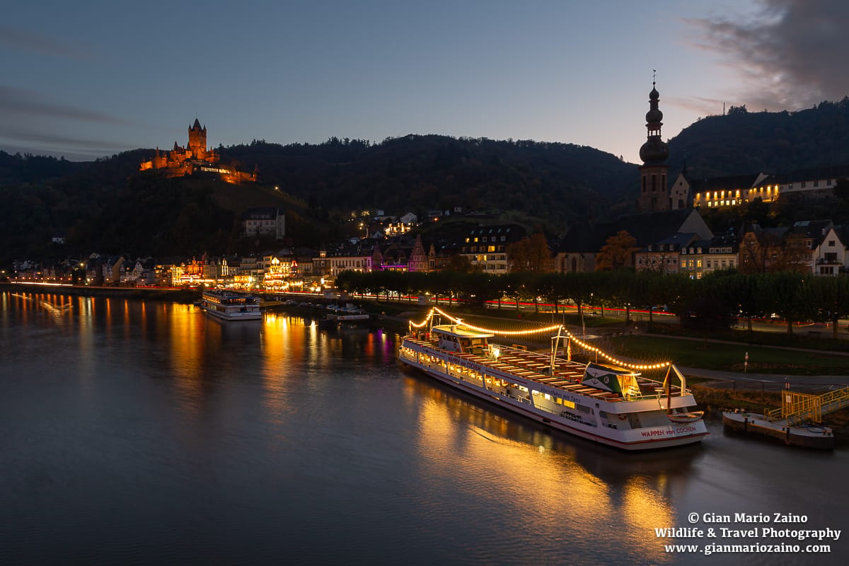 Reichsburg Cochem from Skagerak Bridge, Cochem, Germany