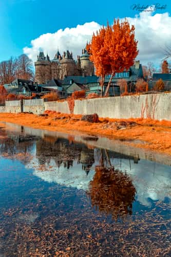 The castle of Combourg and the pond