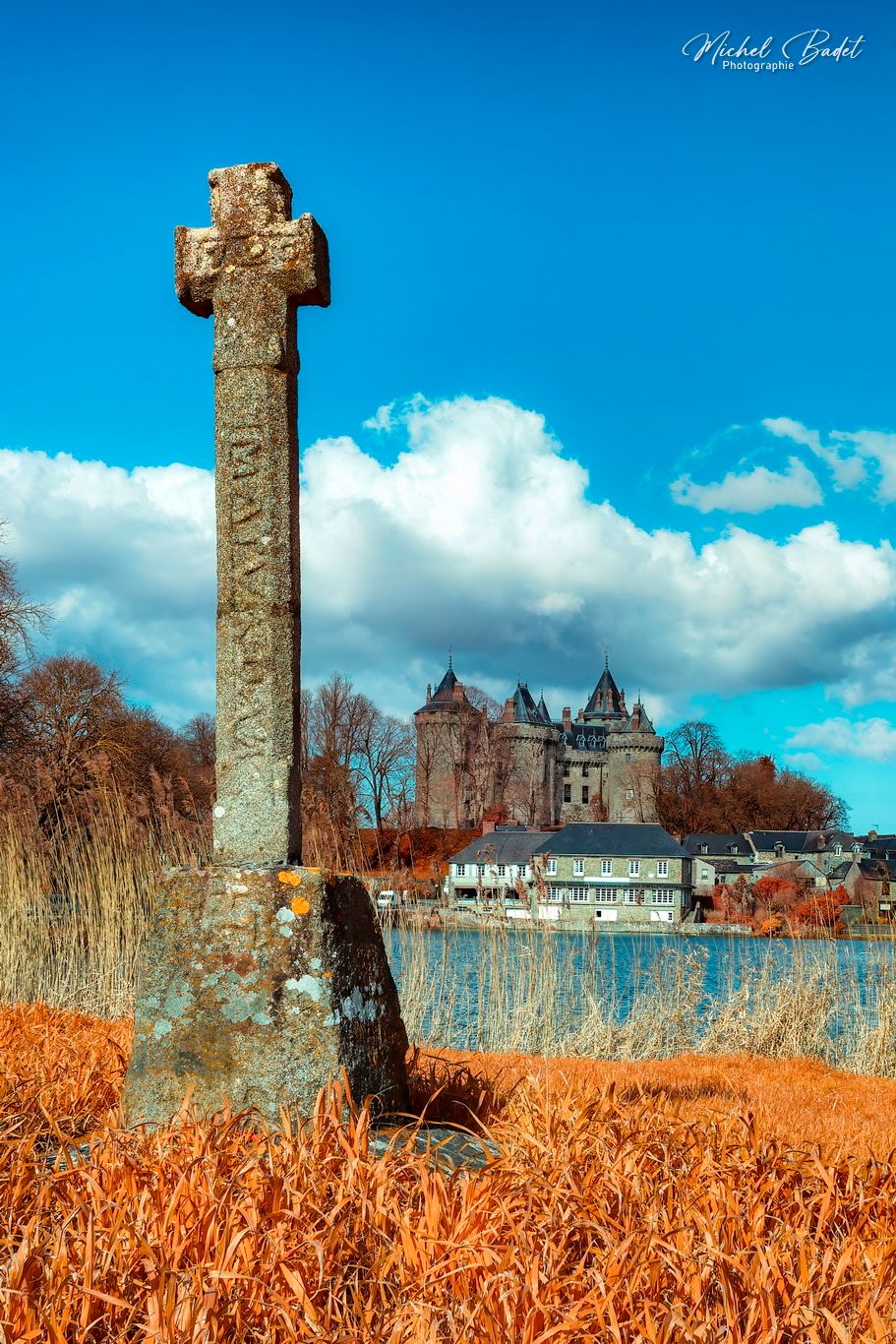 The castle of Combourg and the pond, France