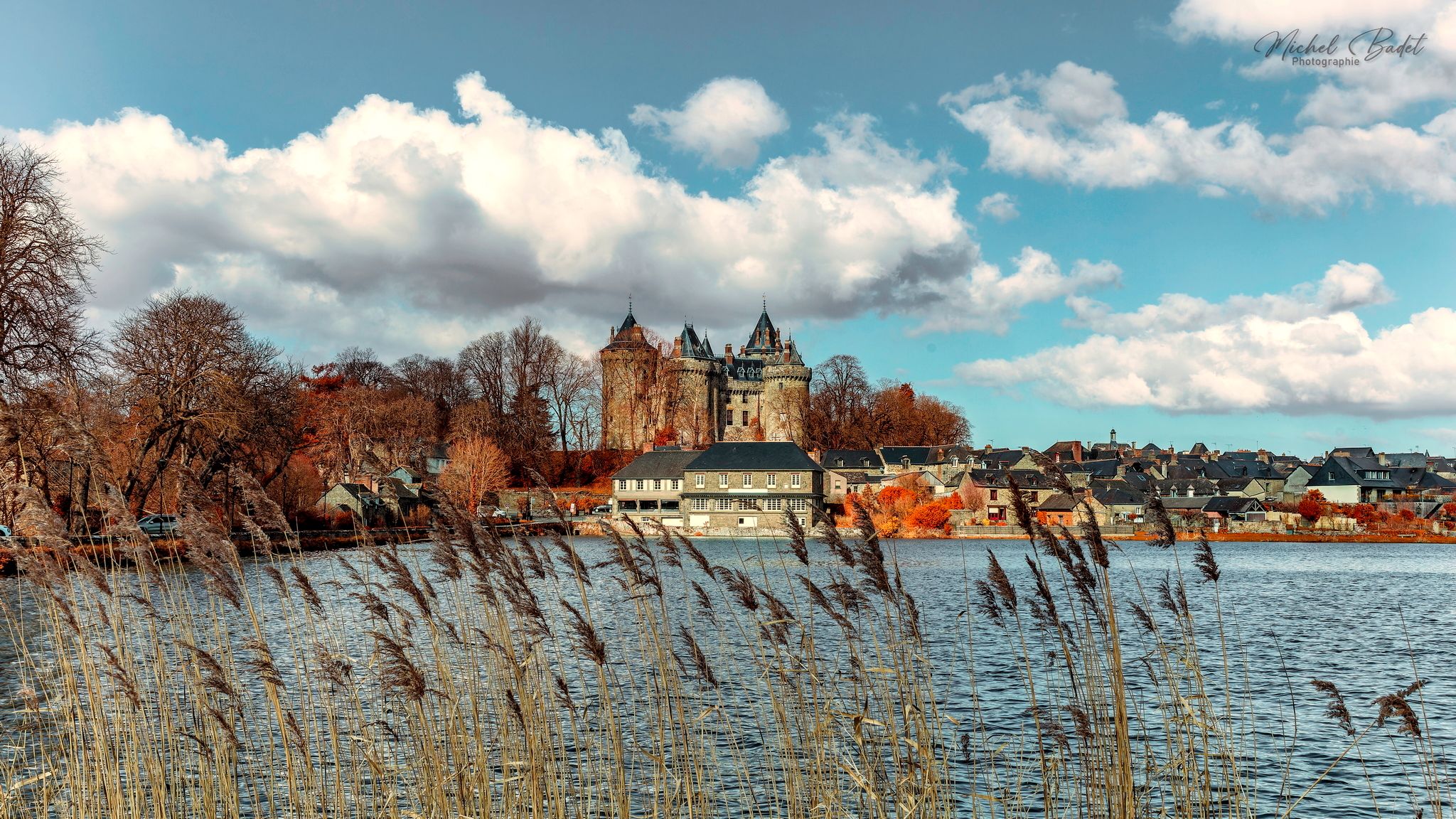The castle of Combourg and the pond, France