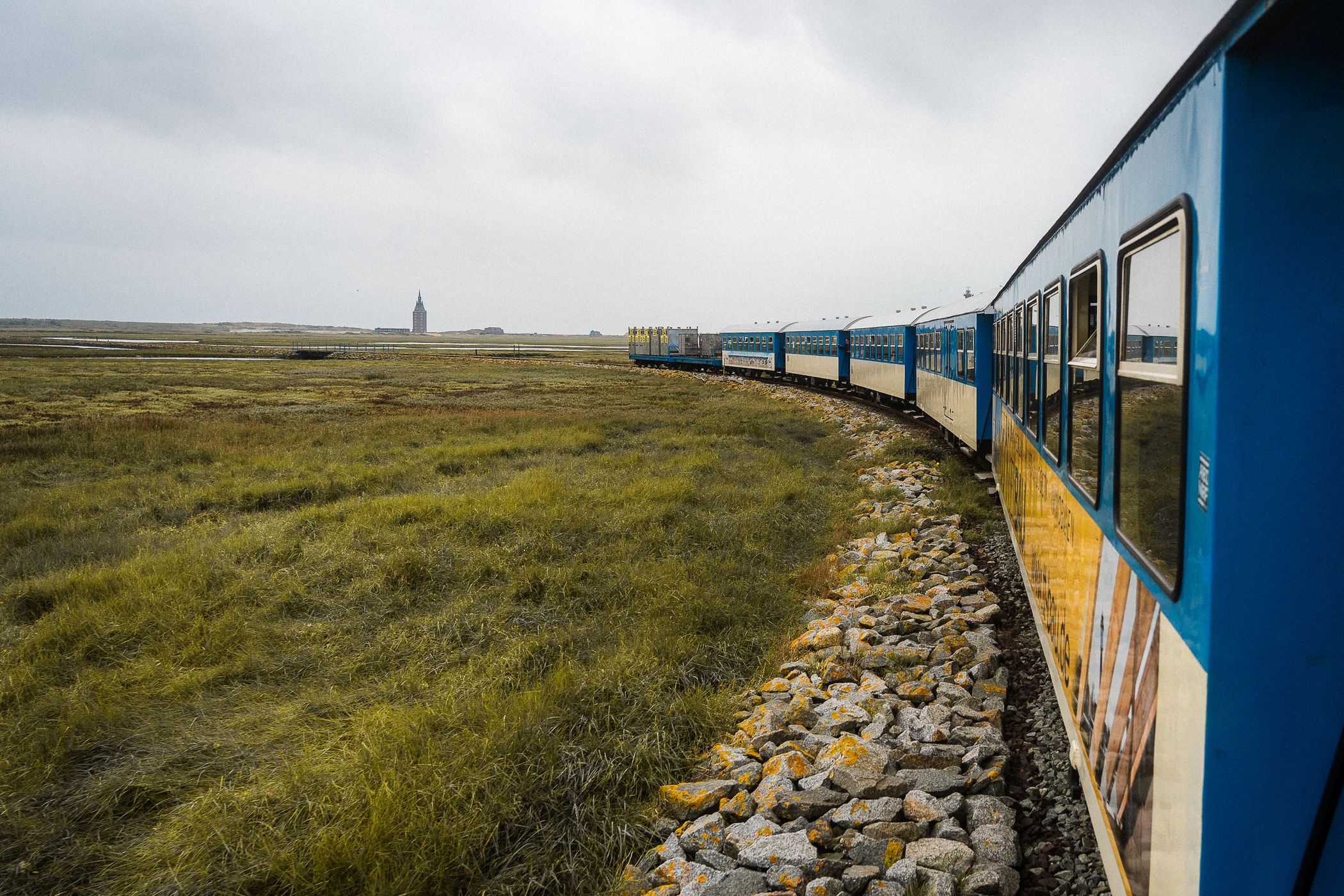 Train ride from the Wangerooge harbour, Germany