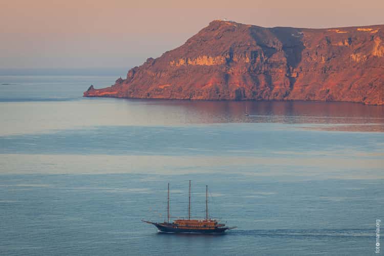 View of Santorini caldera from Oia village