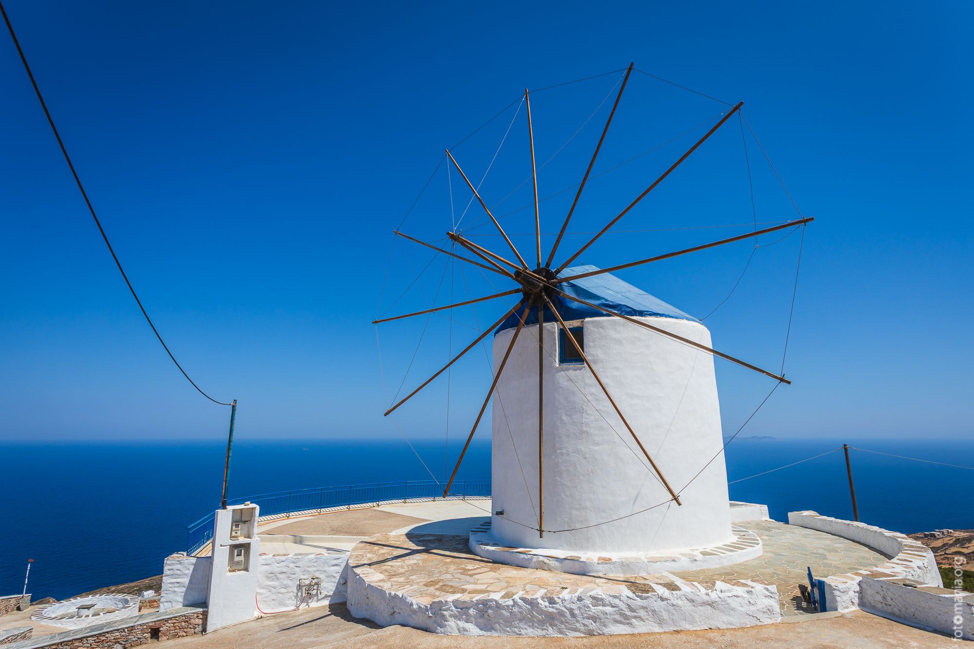 Windmills of Artemonas village, Greece