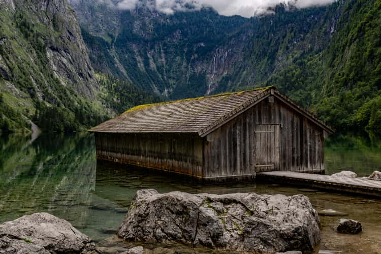Boathouse at Lake Obersee, Bavaria
