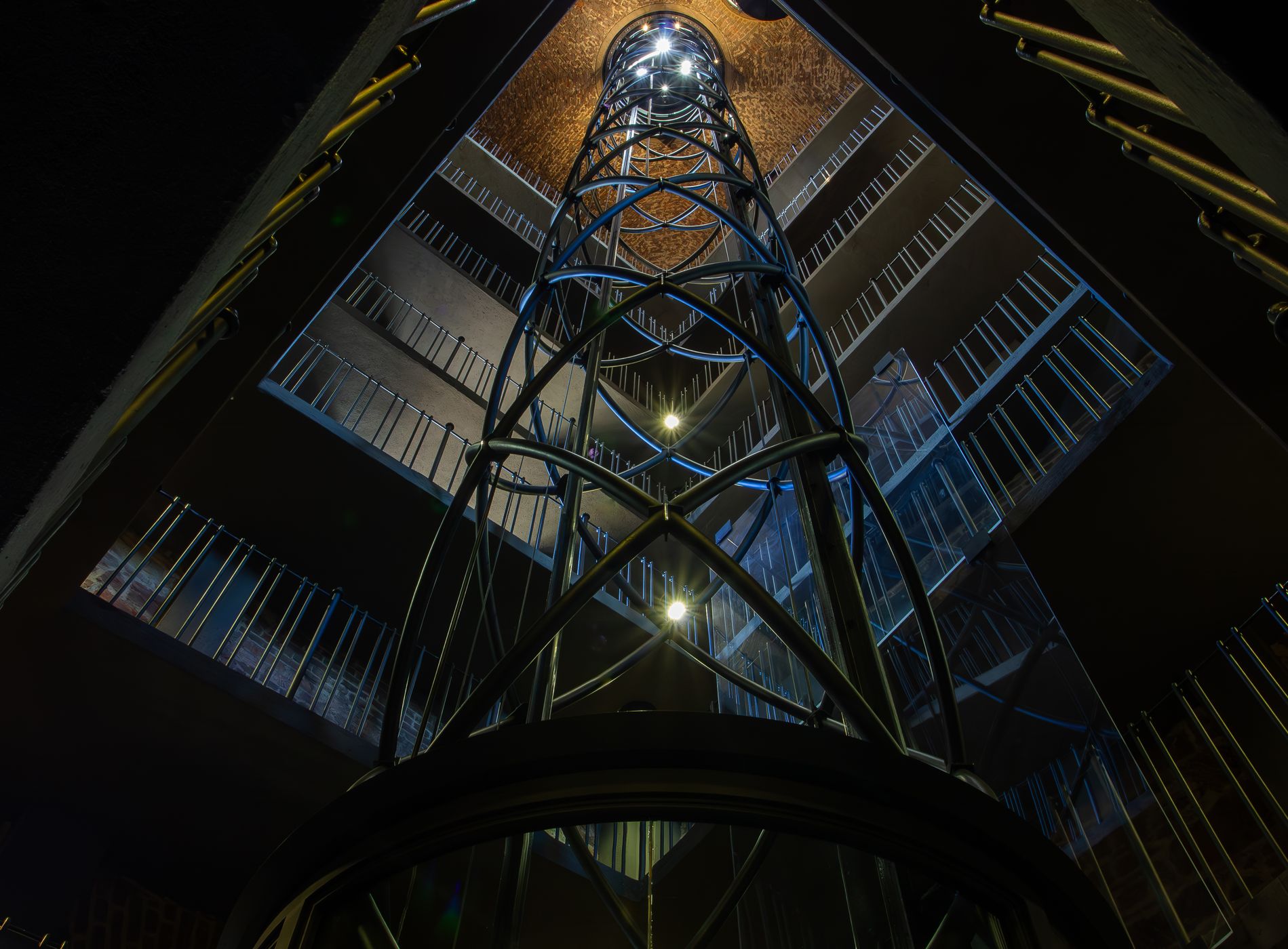 Elevator inside of the Astronomical Clock Tower, Prague, Czech Republic