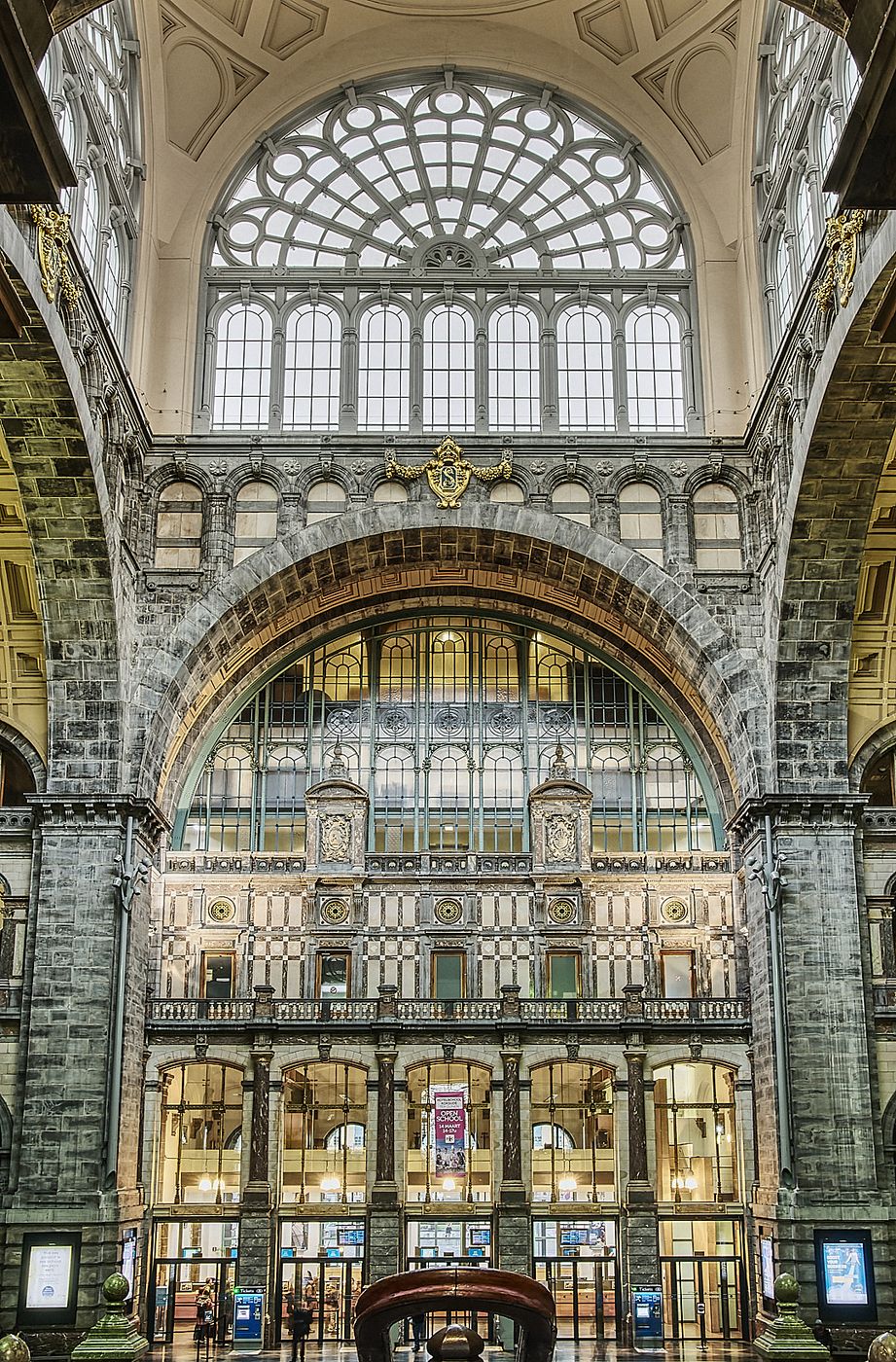 View from the Stairs, Entrance Hall, Antwerp Central Station, Belgium