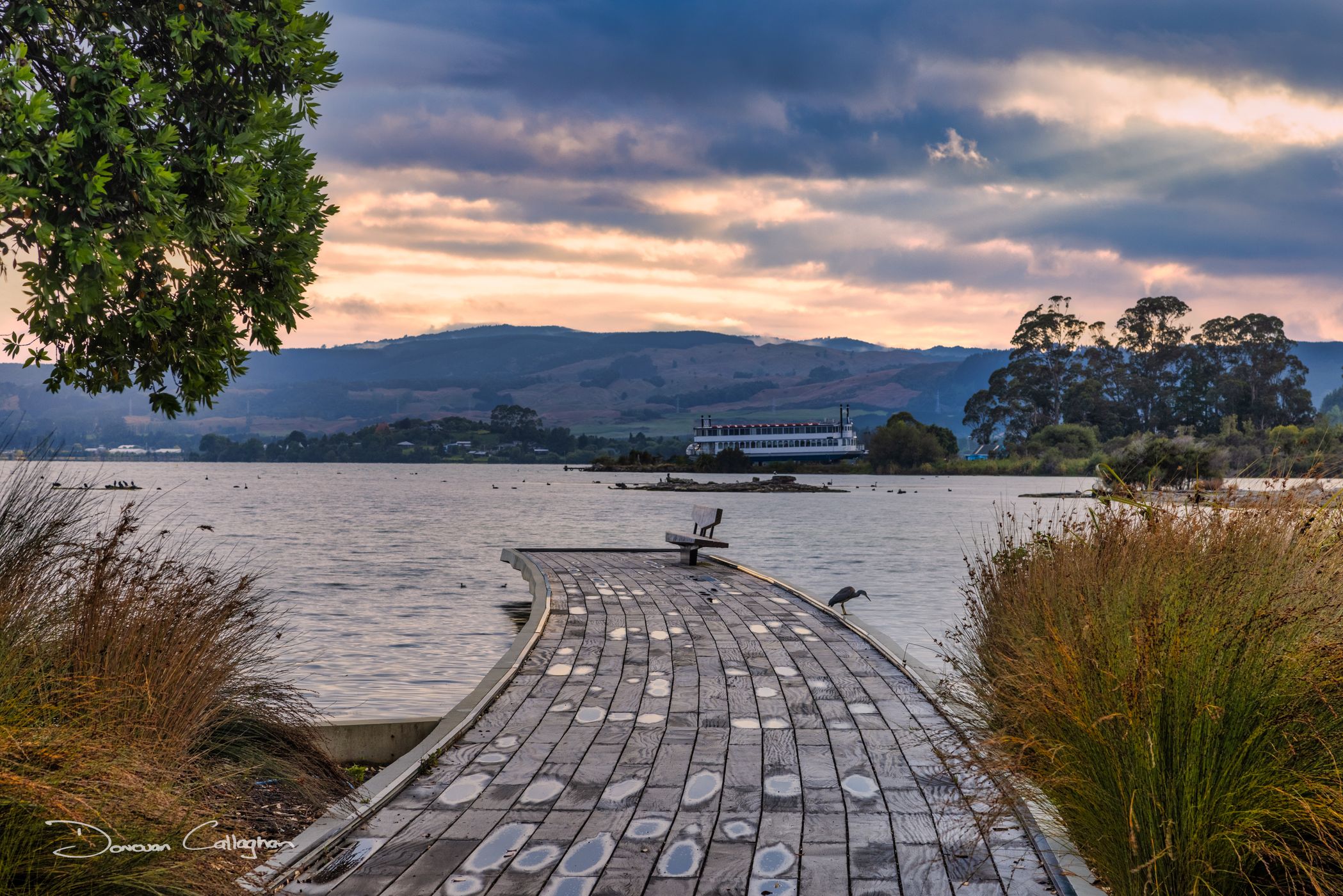 Jetty toward Lakeland Queen, Rotorua, North Island, New Zealand
