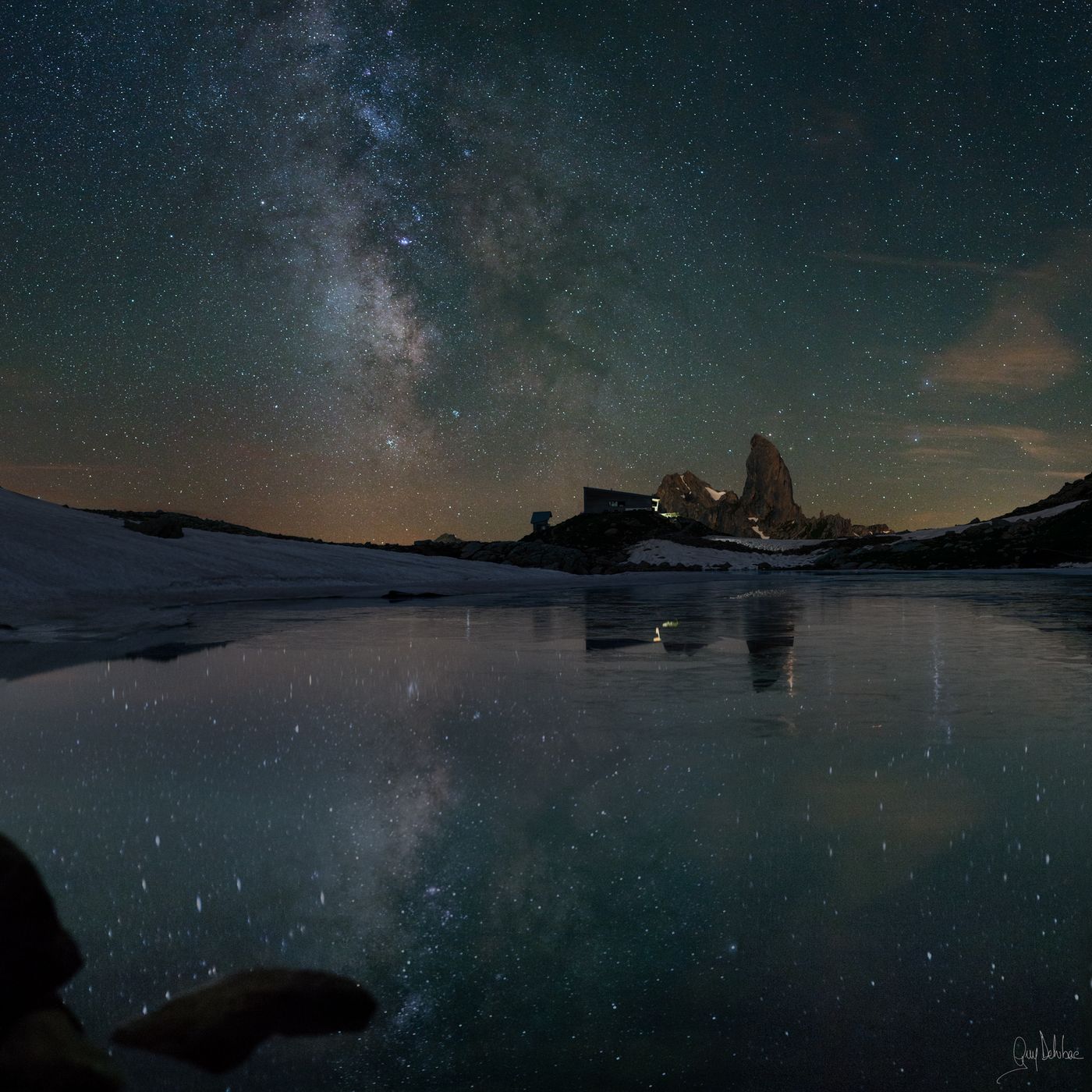 La Voie Lactée, Pierra Menta en reflet dans le lac, France