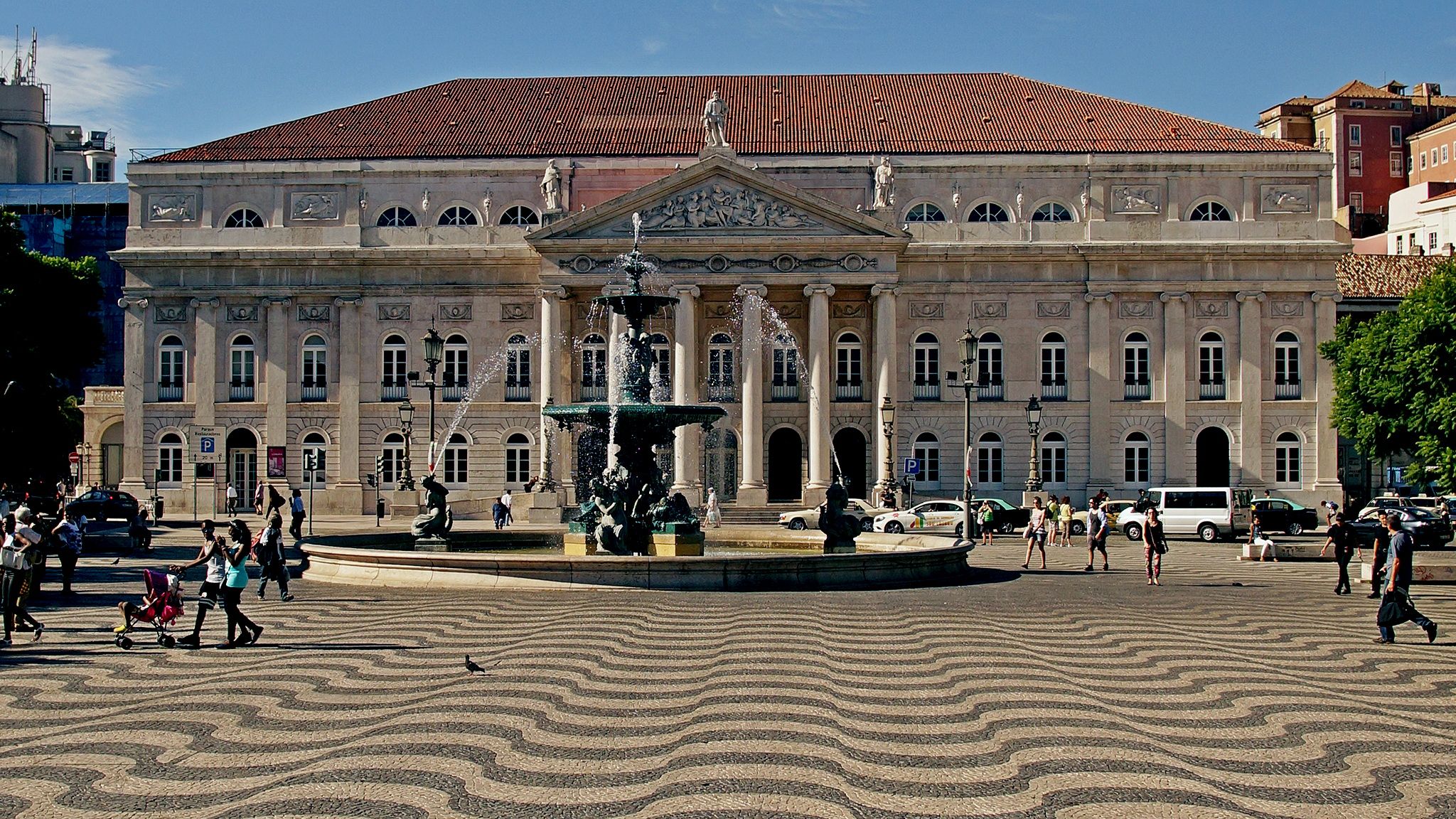 Rossio Fountain, Lisbon, Portugal