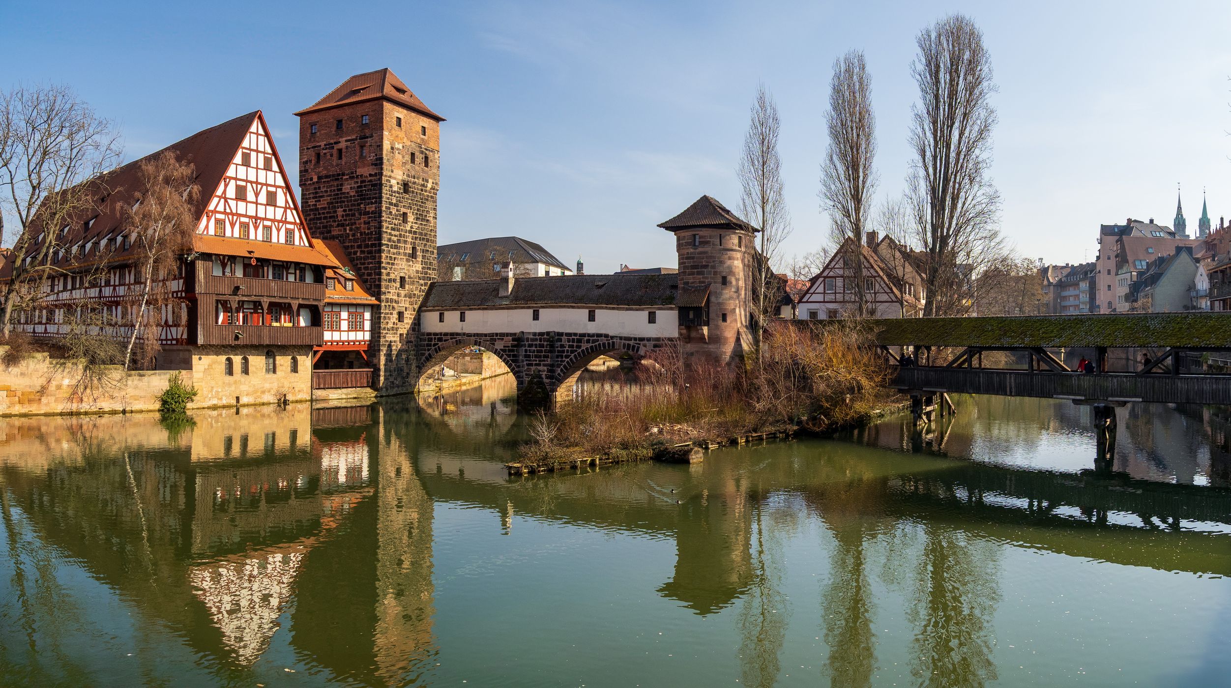 Old town and Henkersbrücke, Nuremberg, Germany