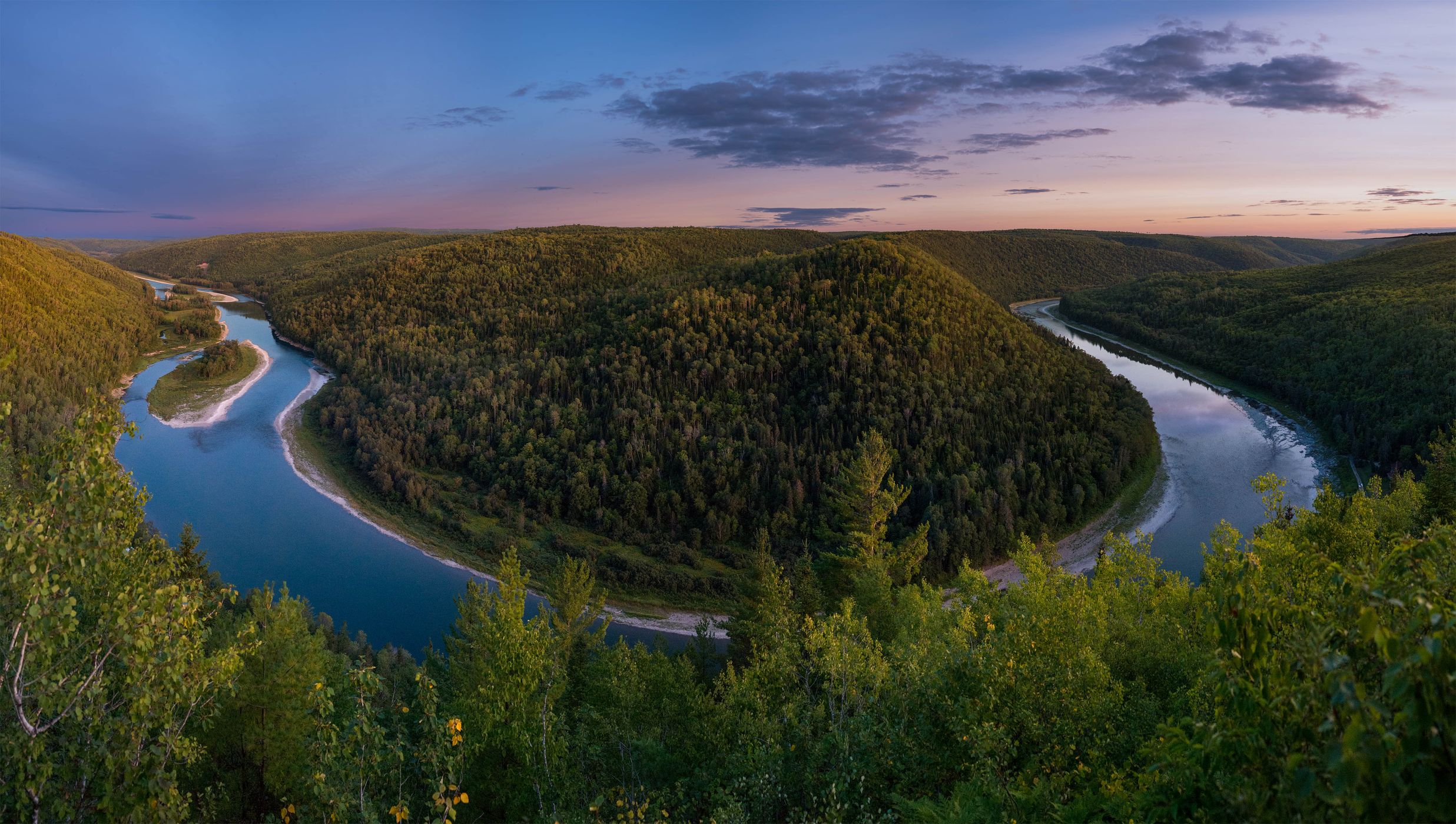 Quebec Gaspésie Ristigouche river at dawn, Canada