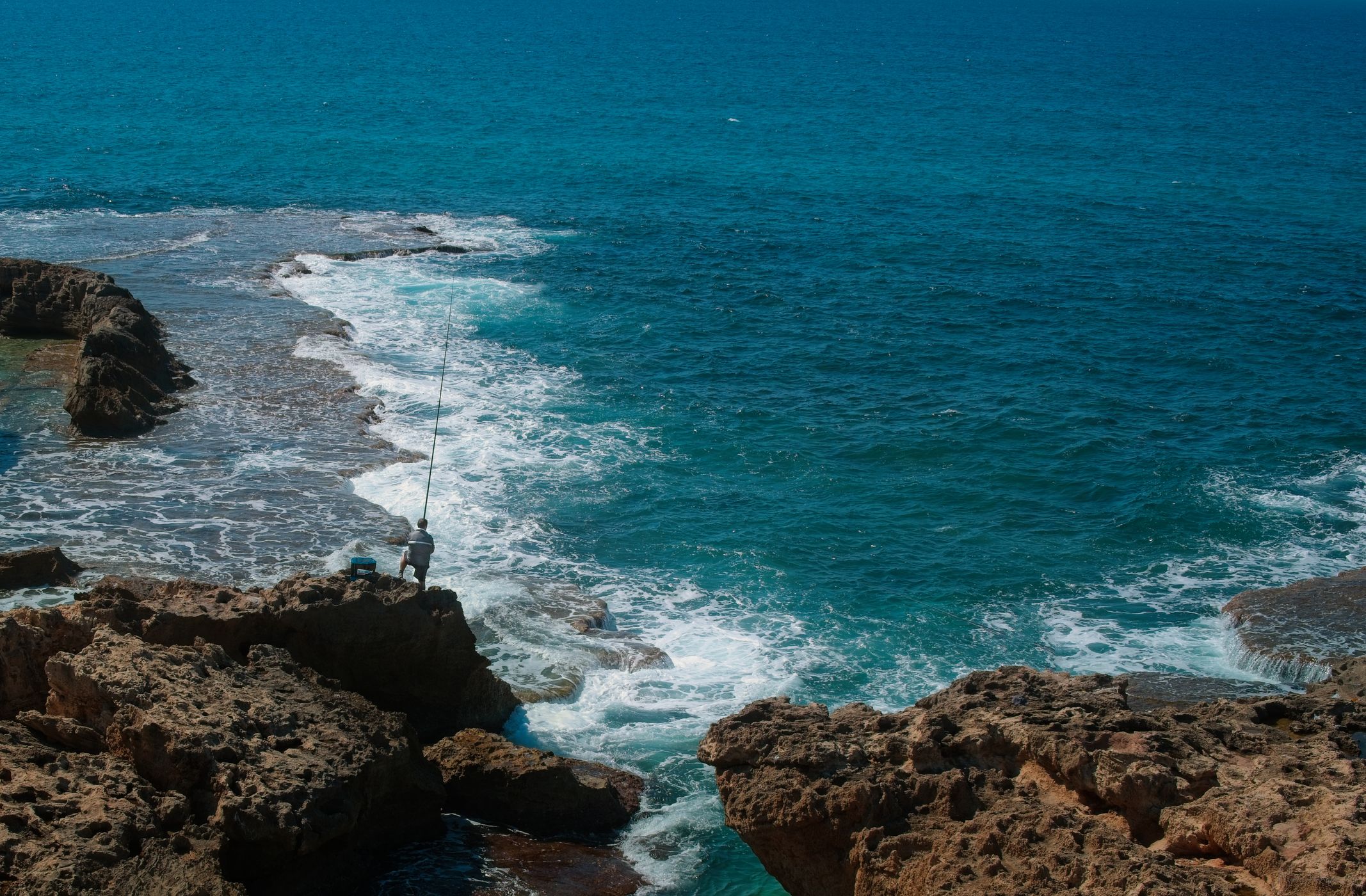 Roman Harbor ruins in Tal Dor, Israel