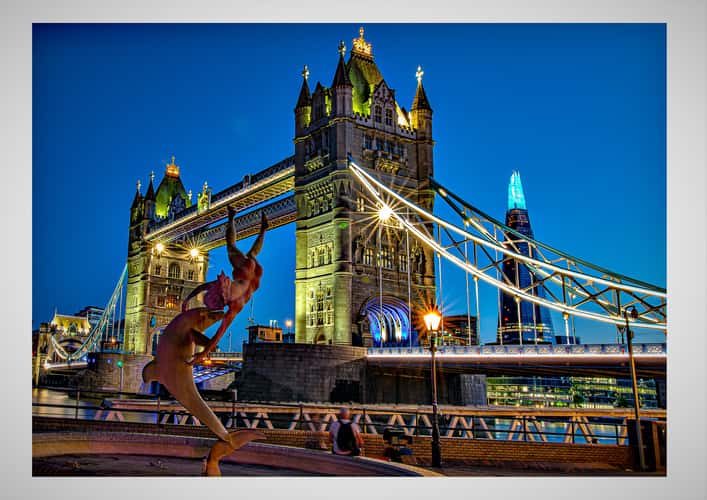 Girl & Dolphin Tower Bridge London