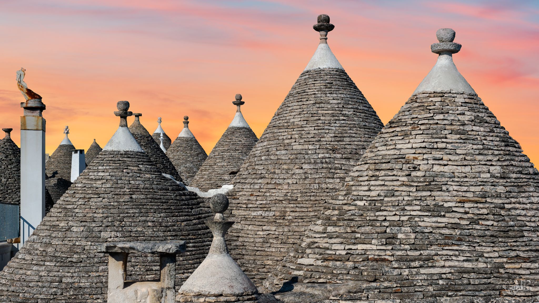 Trulli roofs Alberobello, Italy