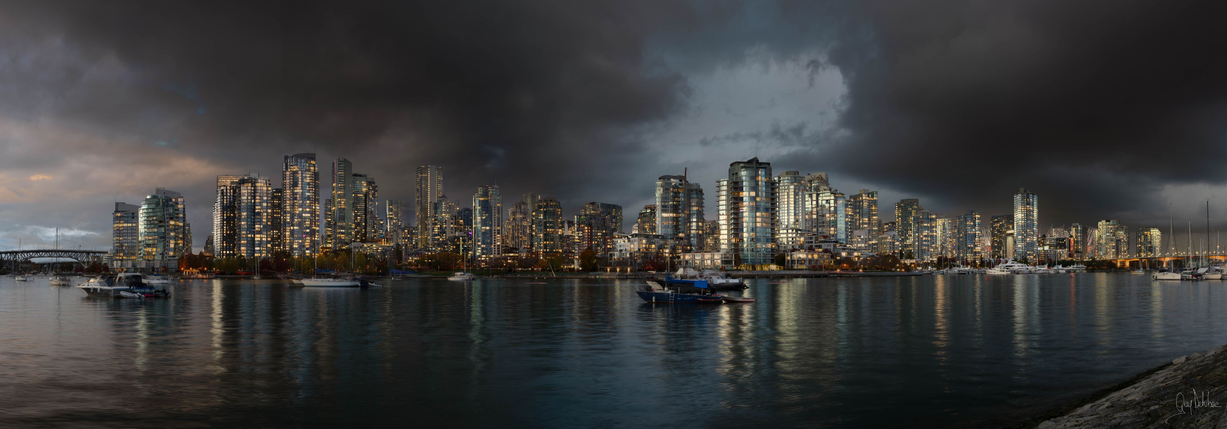 Vancouver downtown at dusk, West Canada, Canada