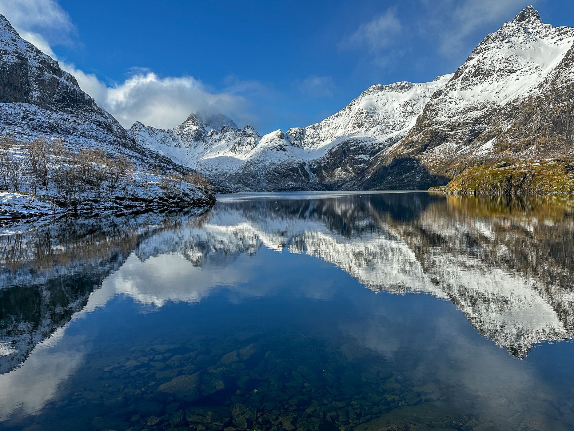 View on lake Agvatnet near Å, Norway
