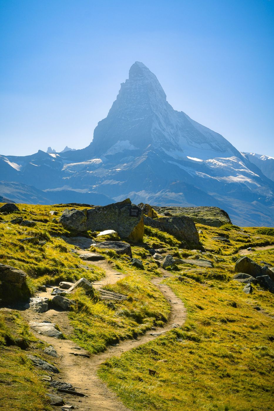 View to Matterhorn from Stelli Lake, Switzerland