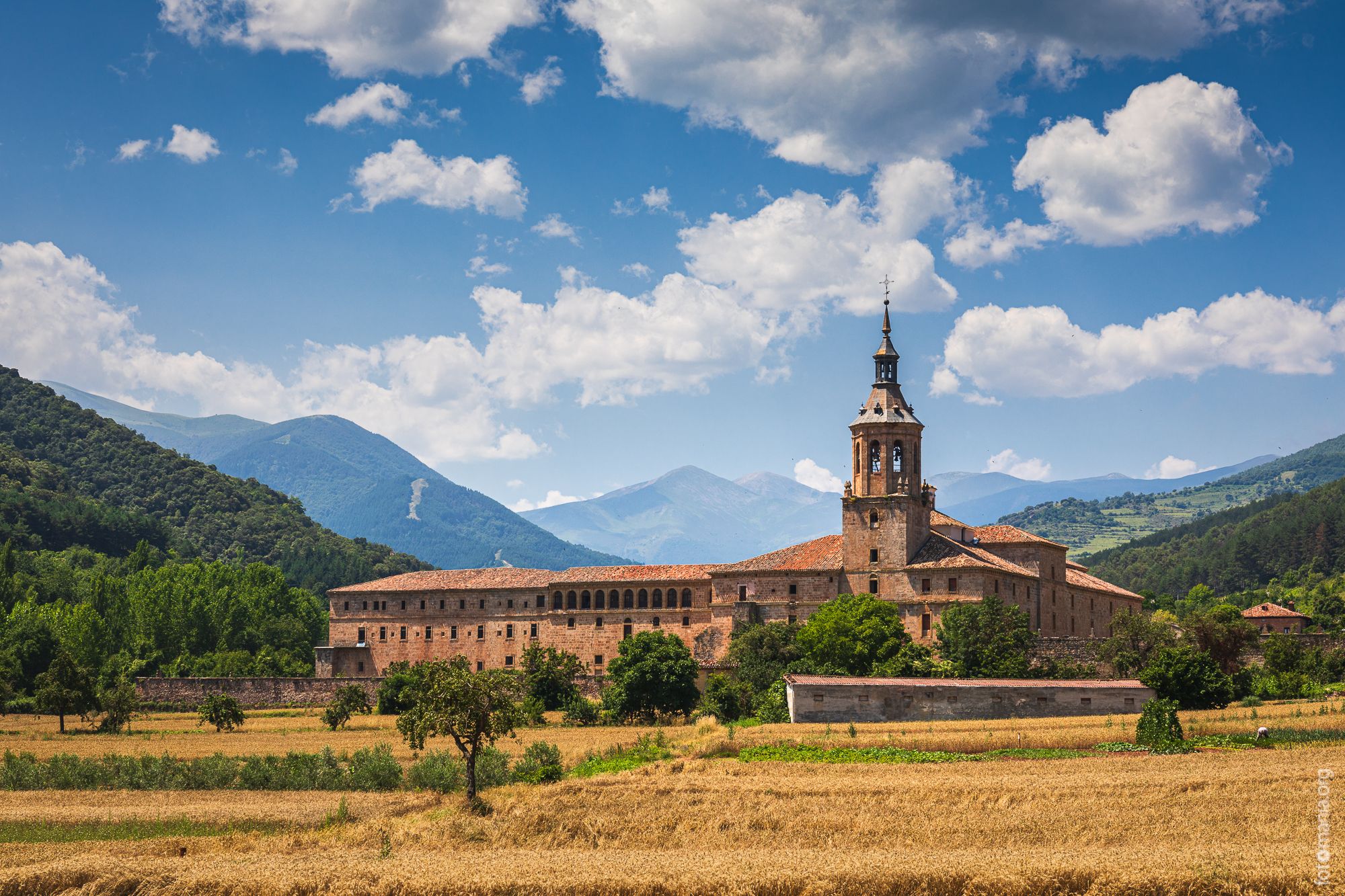 View to San Millan de Yuso monastery, Spain