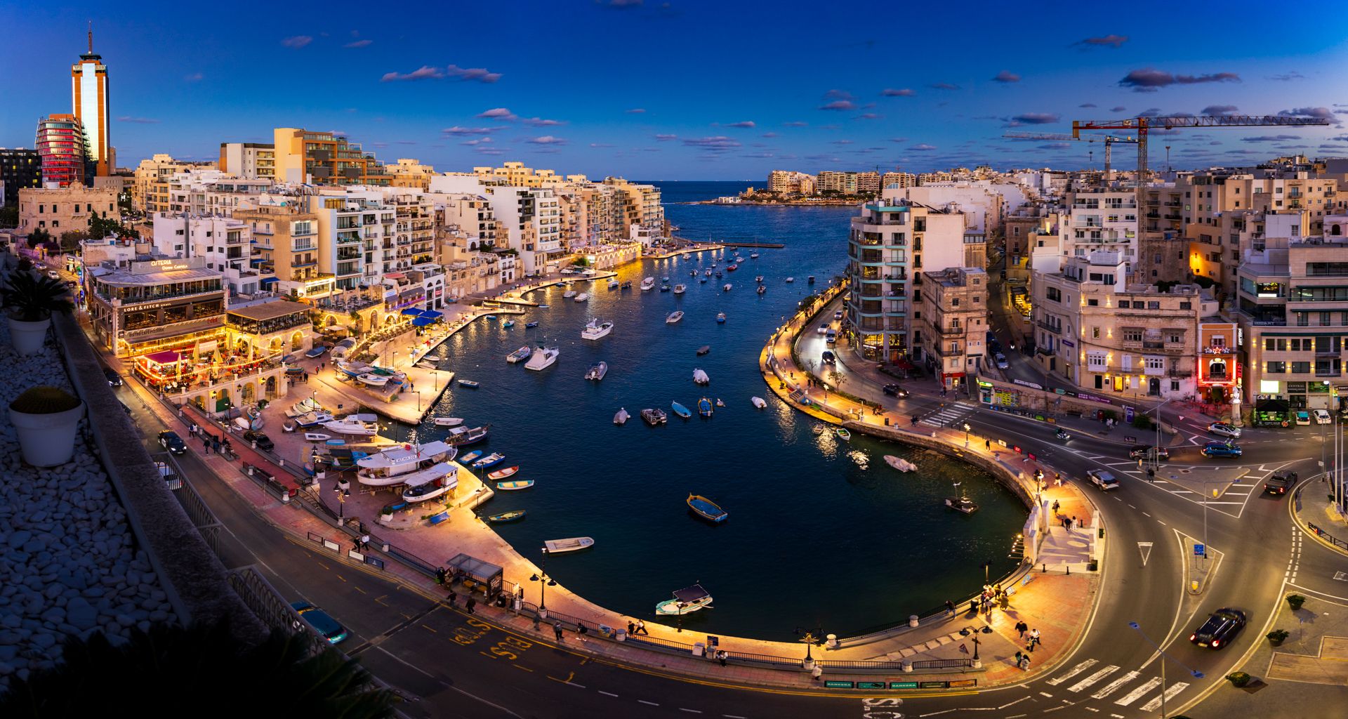 Aerial View on Saint Julian and Spinola Bay, Malta