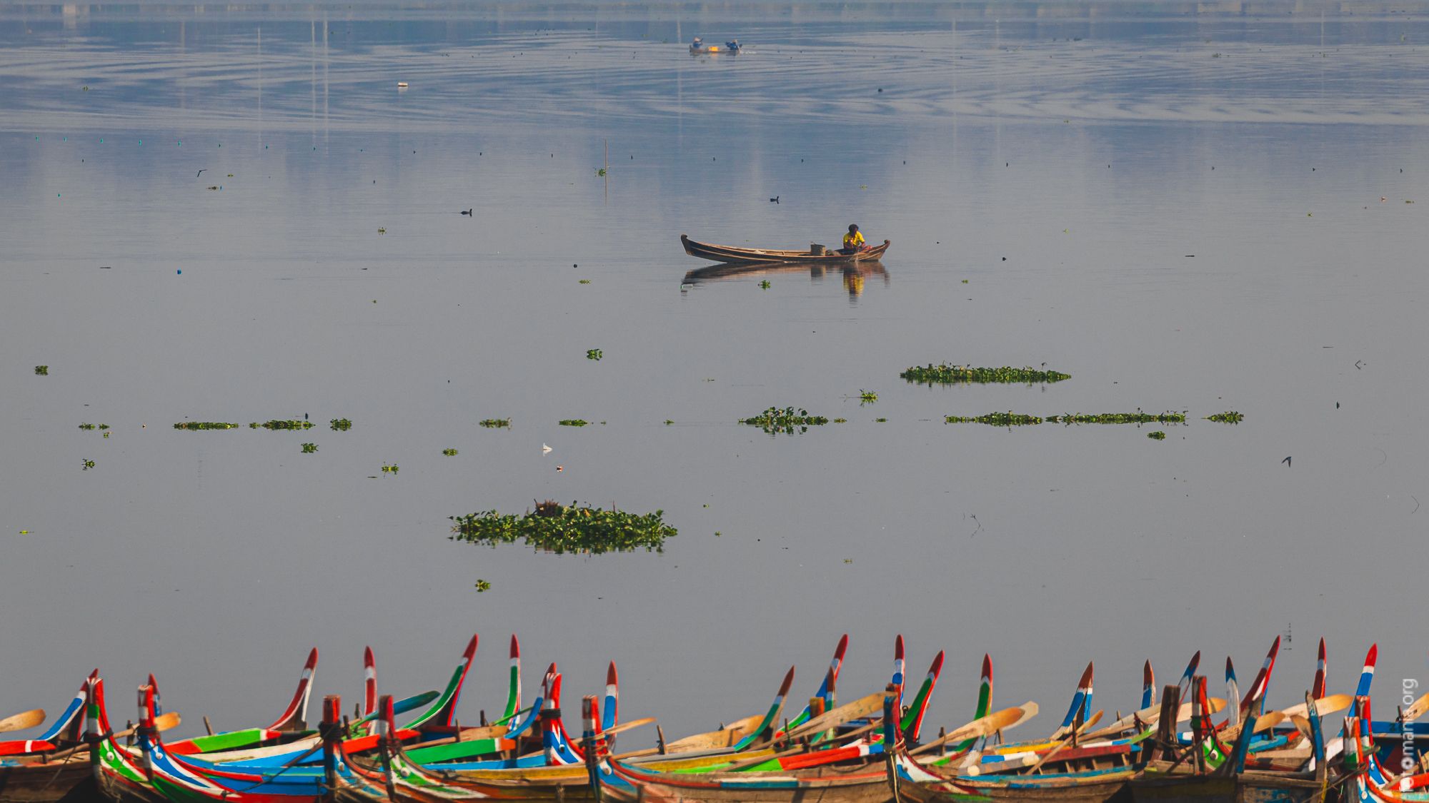 Abend am Lake Taungthaman, Myanmar