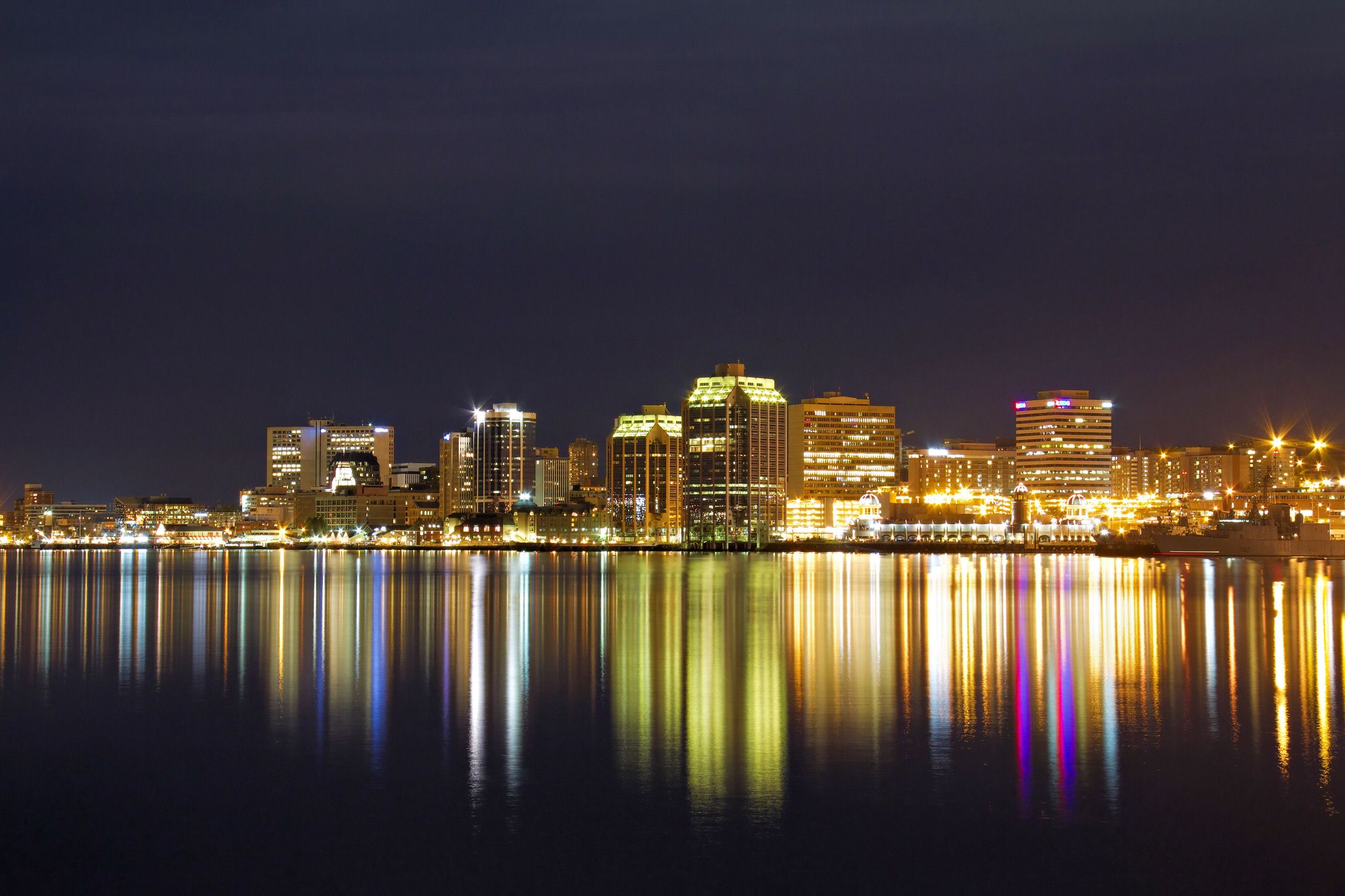 Alderney Landing, view to Angus L MacDonald Bridge and Halifax Waterfront, Canada