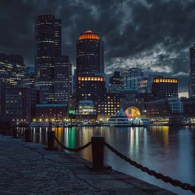 Boston Harbor from Fan Pier Park, USA