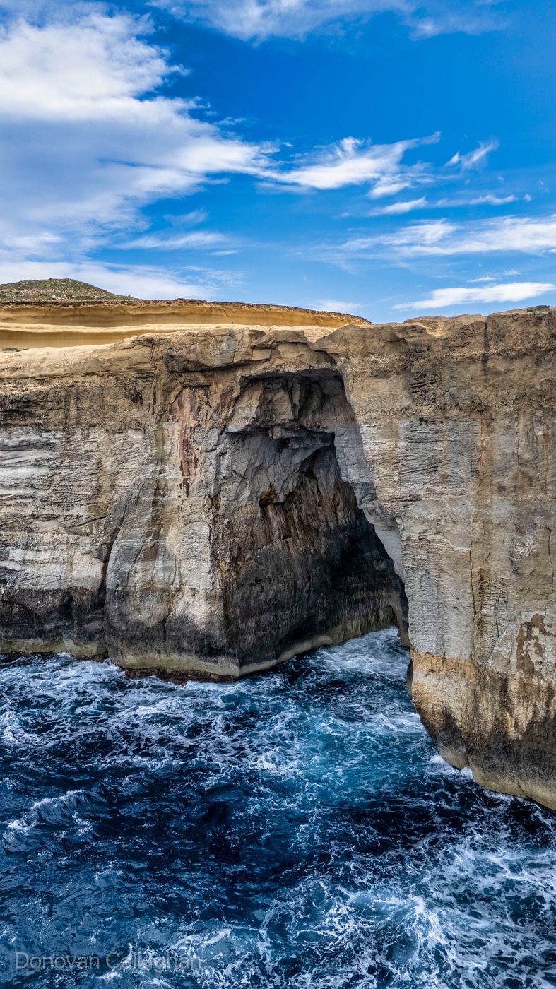 Entrance to Big Cave, Għar tal-Qrewis, Gozo, Malta