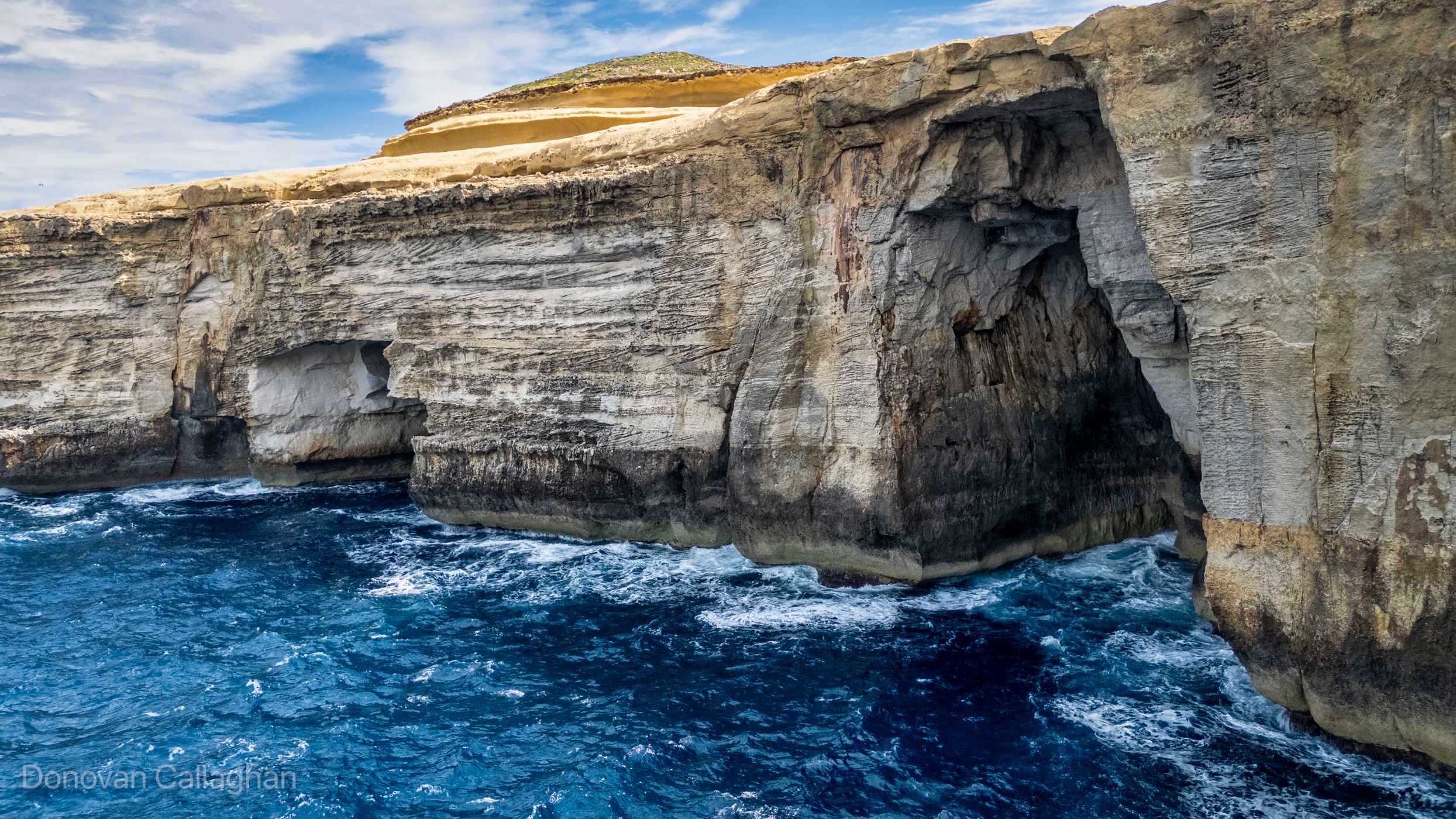 Entrance to Big Cave, Għar tal-Qrewis, Gozo, Malta