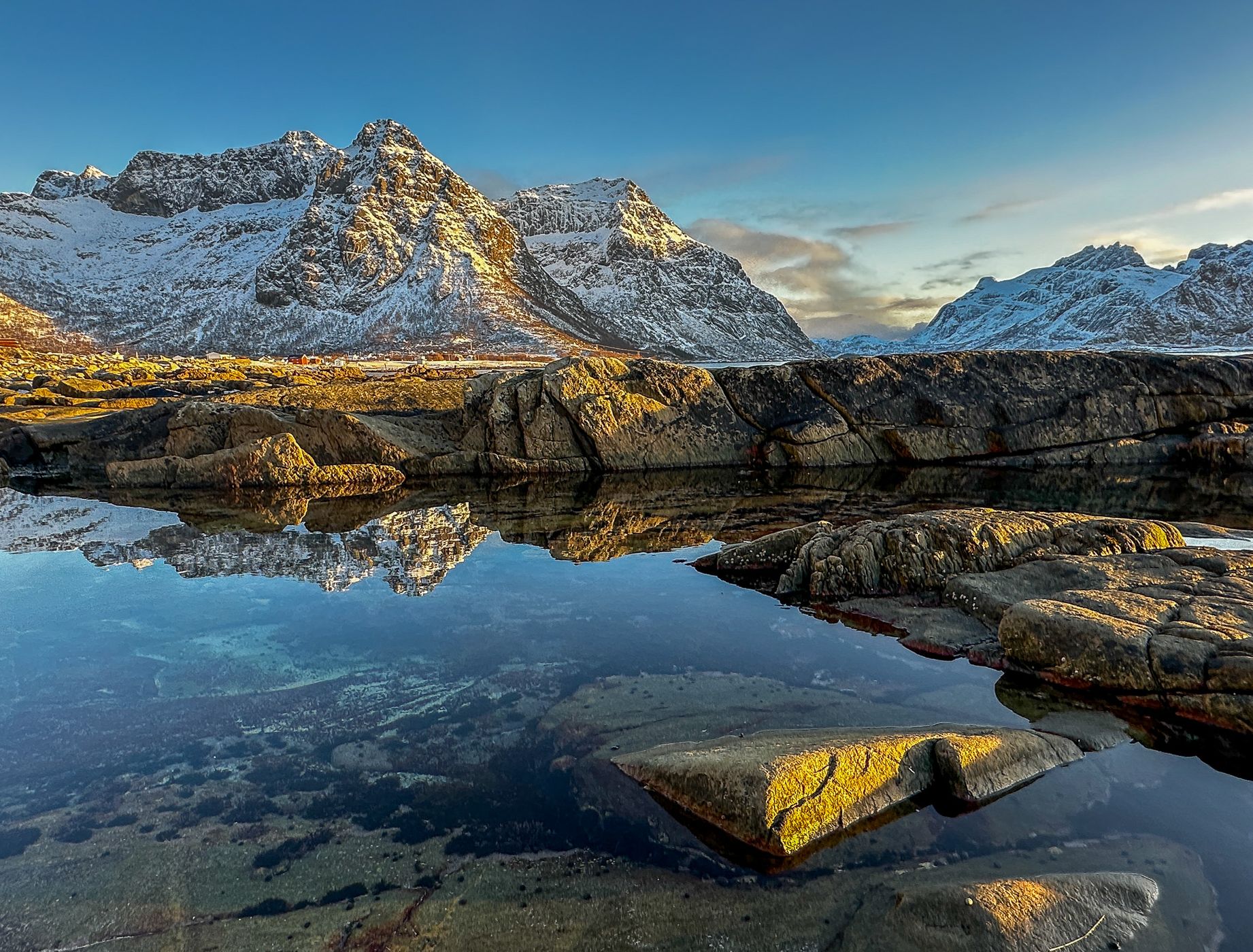 Fjord with Mountains, Lofoten, Norway