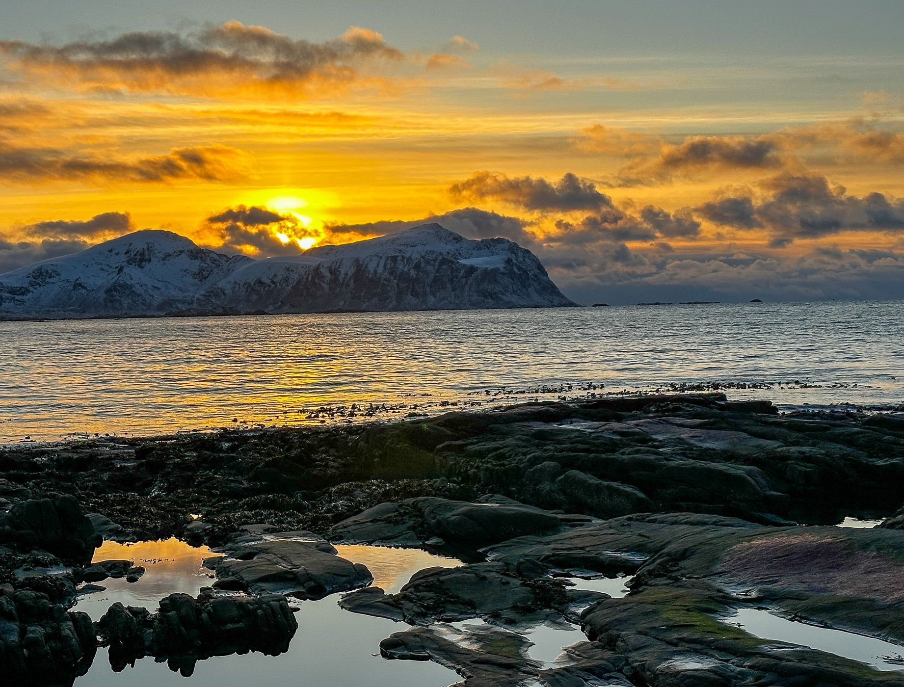 Fjord with Mountains, Lofoten, Norway