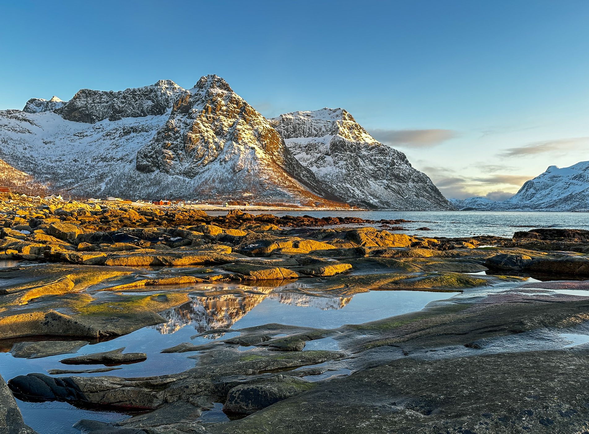 Fjord with Mountains, Lofoten, Norway