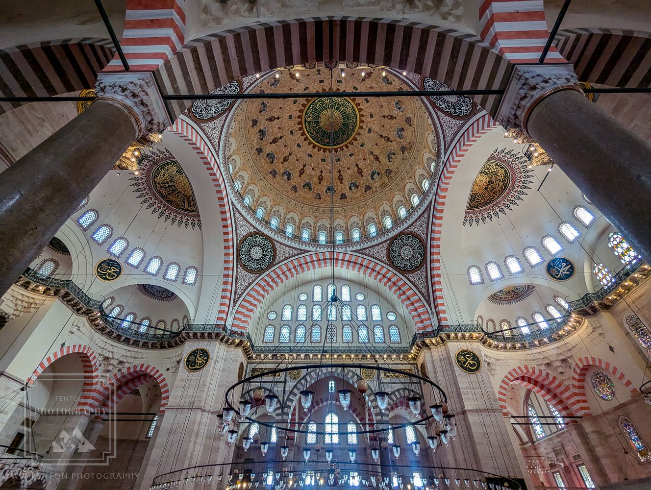 Inside of the Süleymaniye Mosque, Istanbul, Turkey (Türkiye)