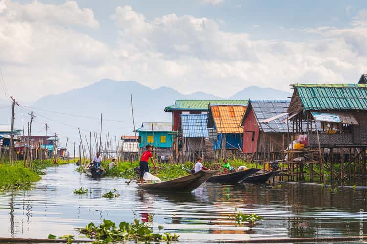 Kayla water village on Inle lake, Myanmar