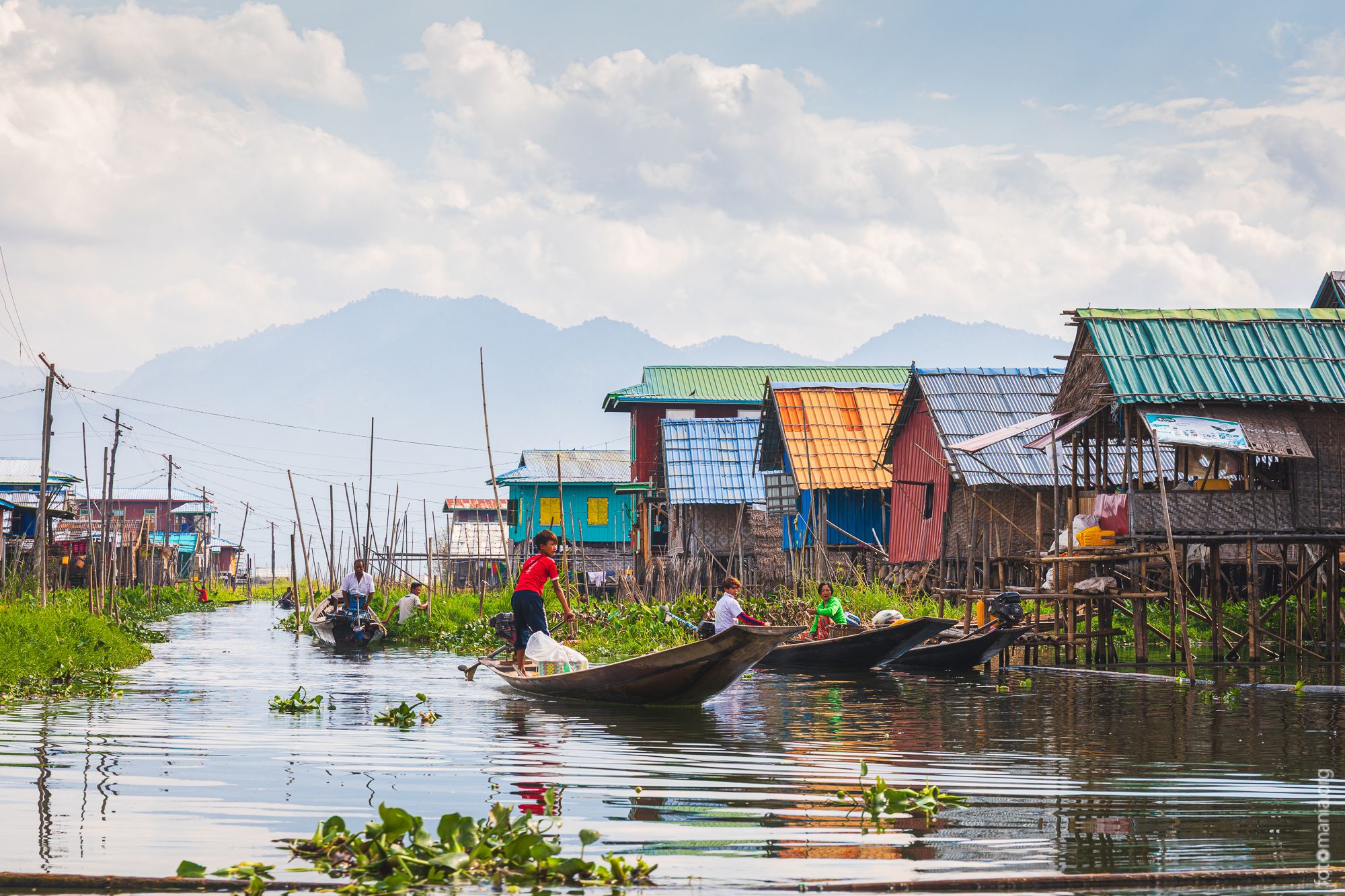 Kayla water village on Inle lake, Myanmar, Myanmar