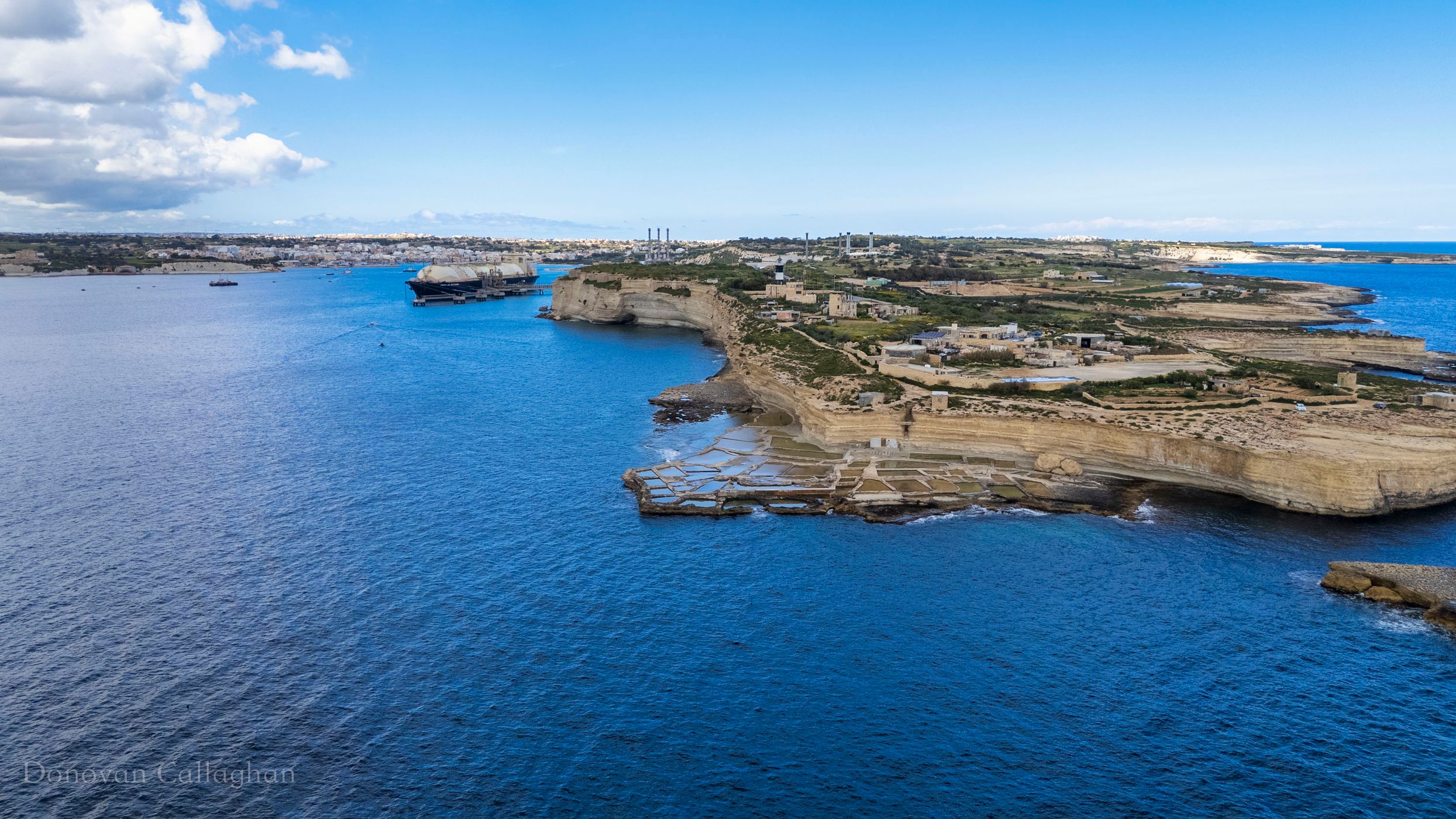 Looking back to Lighthouse Il-Kalanka, Marsaxlokk., Malta