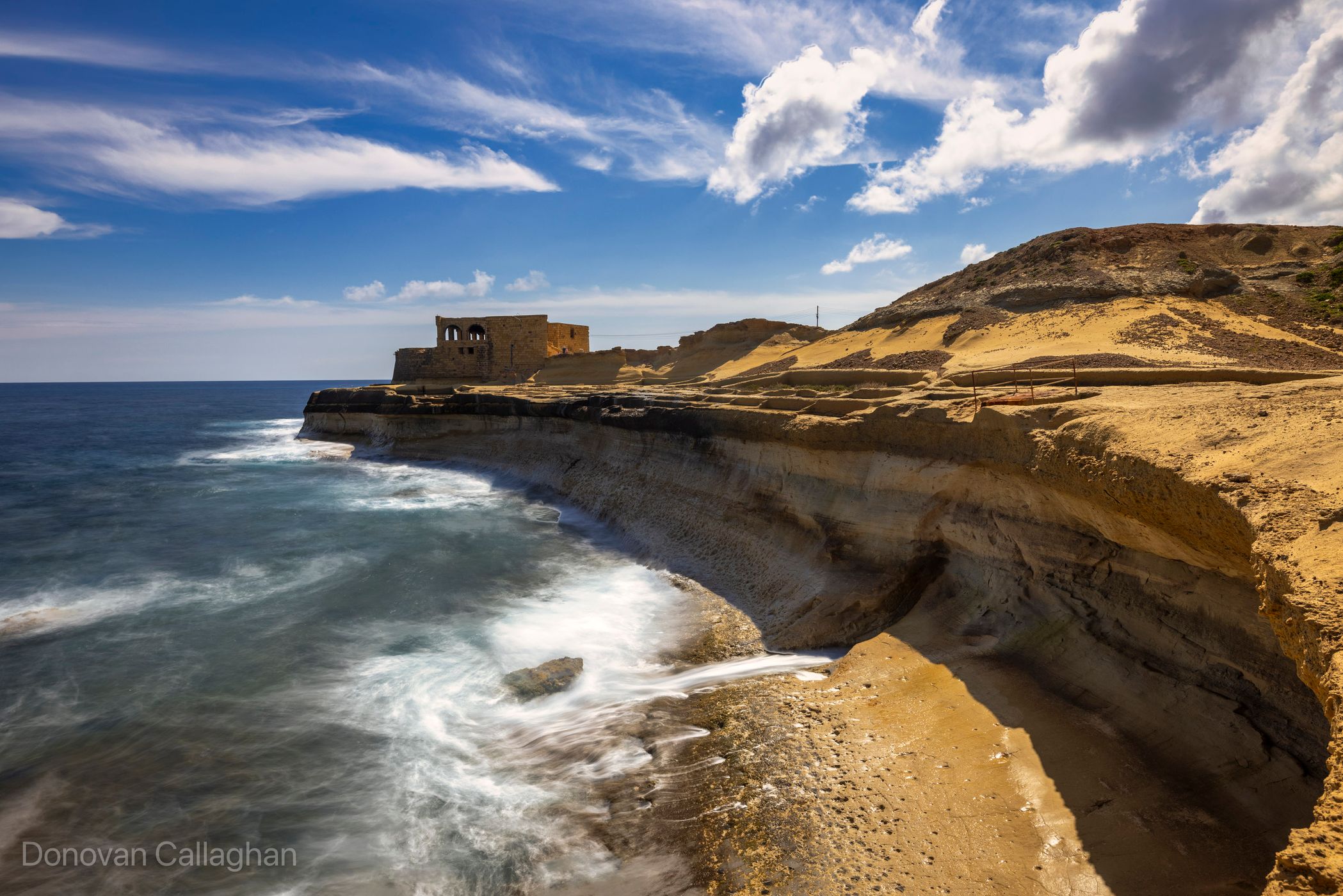 Rock formation, Salinas de Qolla I-Bajda, Gozo, Malta