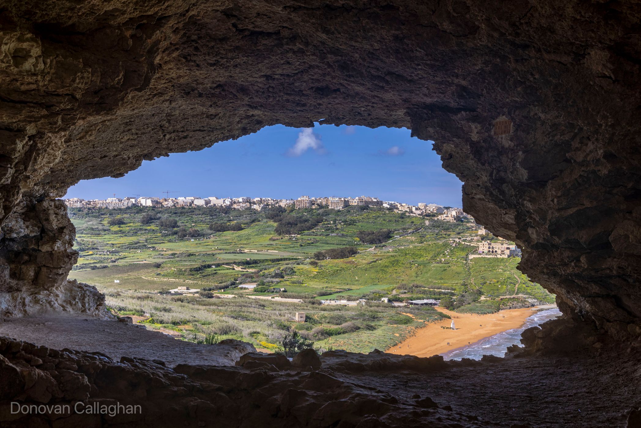 Tal-Mixta Cave, Ramla Bay, Gozo., Malta