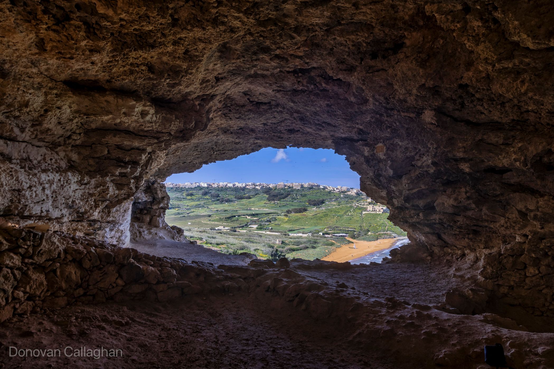 Tal-Mixta Cave, Ramla Bay, Gozo., Malta