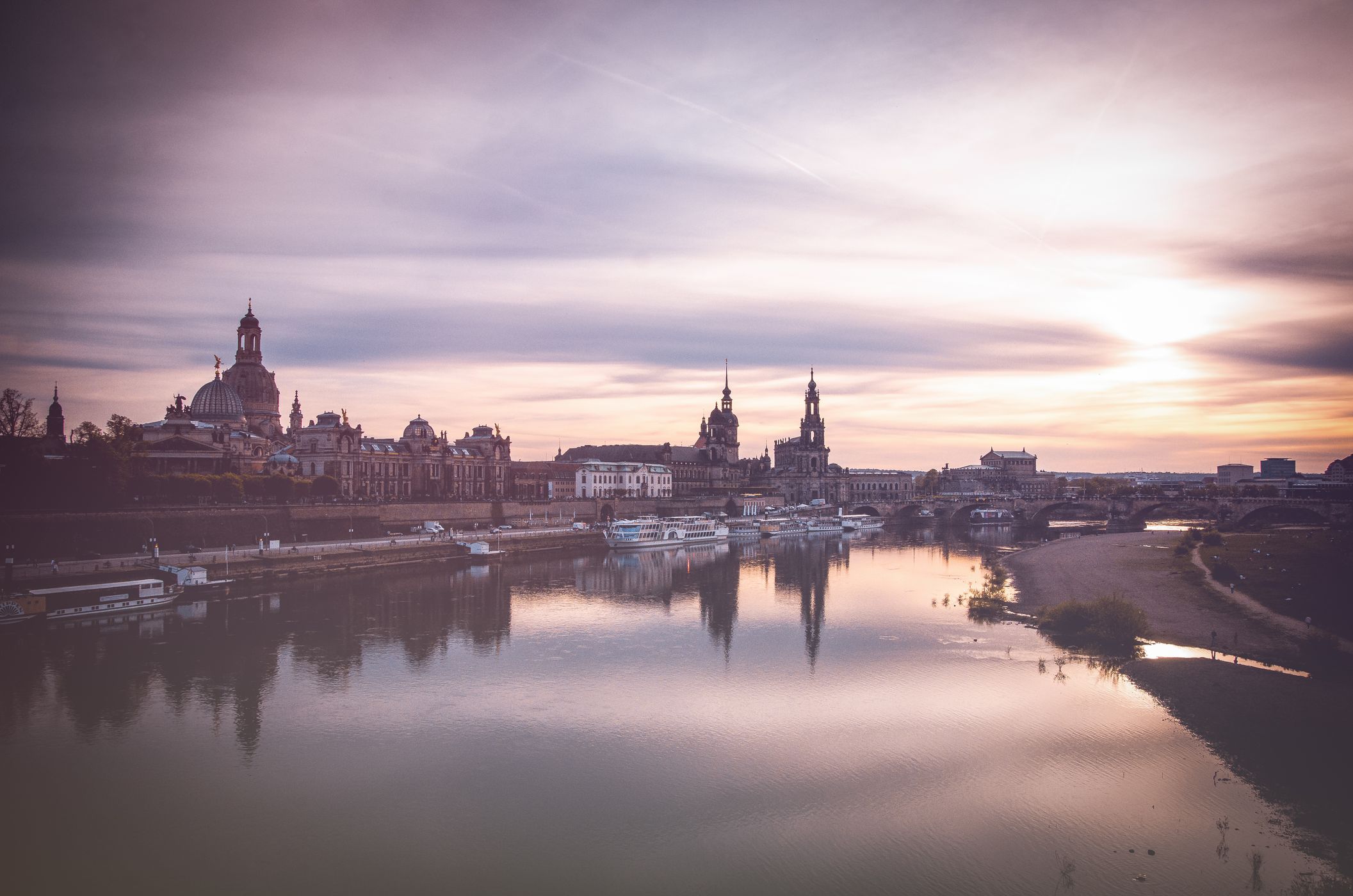View over Dresden from Carolabrücke, Germany